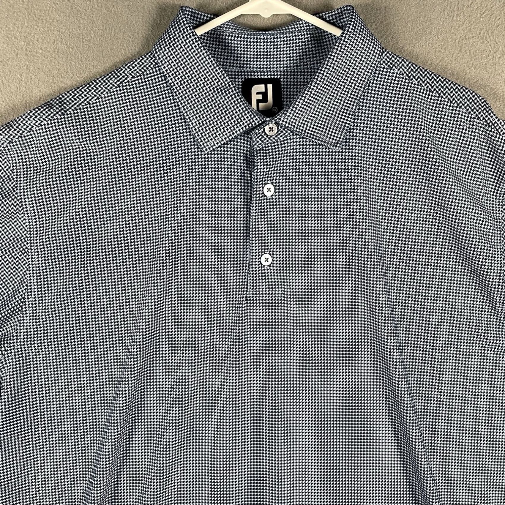 Footjoy FootJoy Polo Shirt Men's XL Blue Check Geometric Print Tennessee Nationals Logo Golf Short Sleeve Collared Pullover Breathable Athletic Sport Shirt Size US XL / EU 56 / 4 - 2 Thumbnail