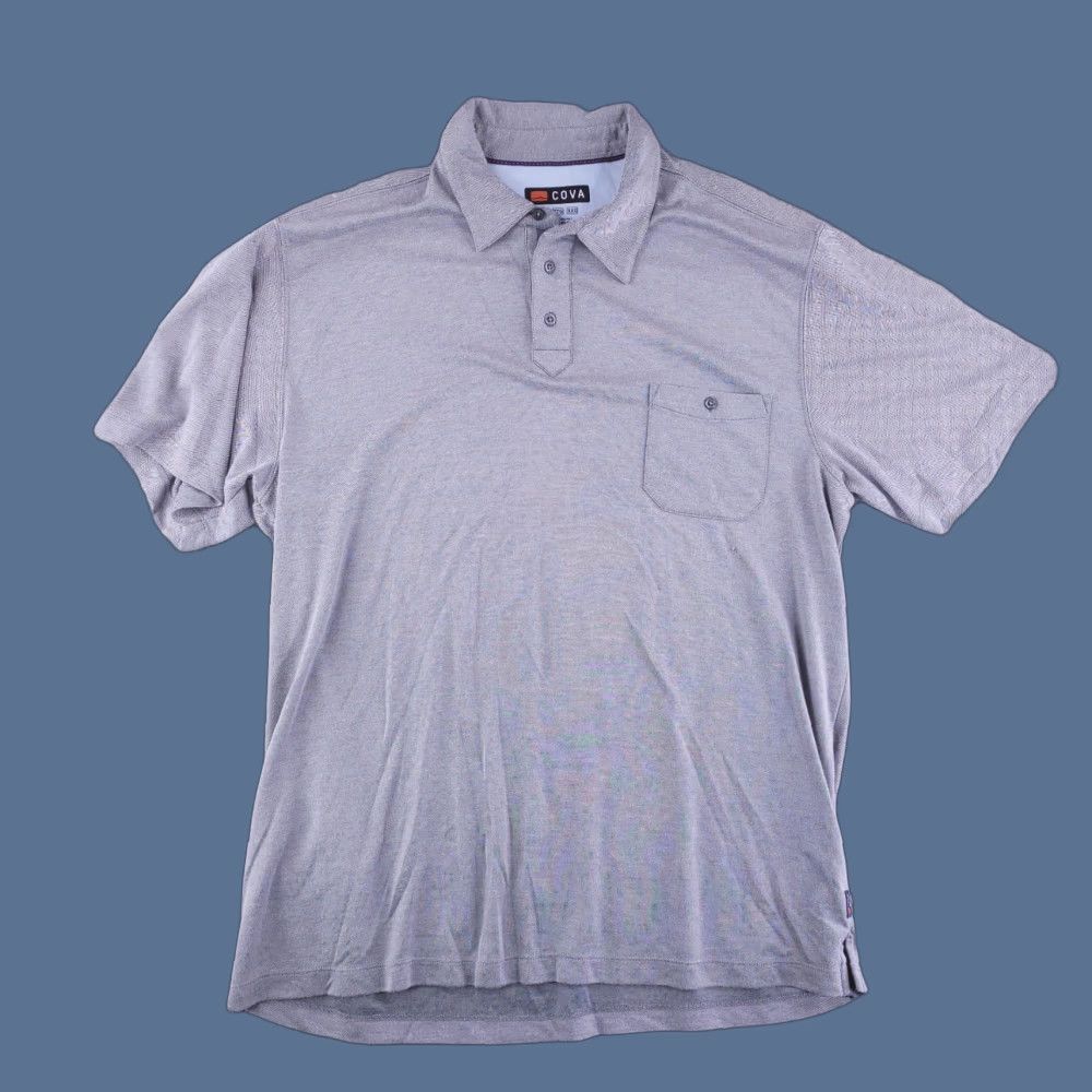 Vintage Cova Polo Men Gray Short Sleeve Modal Poly 2XL XXL Shirt Mens Polo Gray Short Sleeve Modal Poly Size US XXL / EU 58 / 5 - 1 Thumbnail
