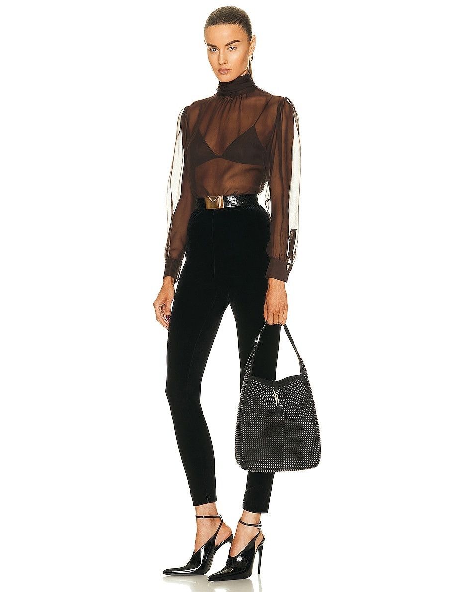 Saint Laurent Paris o1bcso1str0325 Size: OS/Le 5 A 7 Soft Medium Bag in Black Size ONE SIZE - 6 Thumbnail