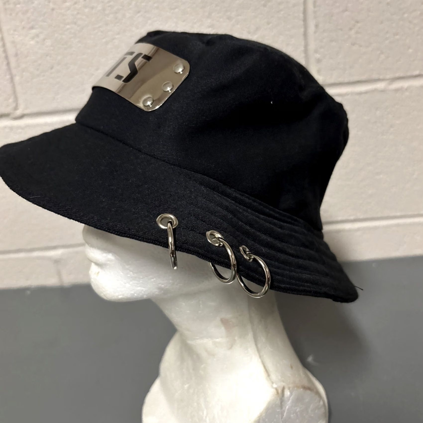 VINTAGE K-Pop BTS Bucket Hat Buckle 3 Rings Black Women One Size
