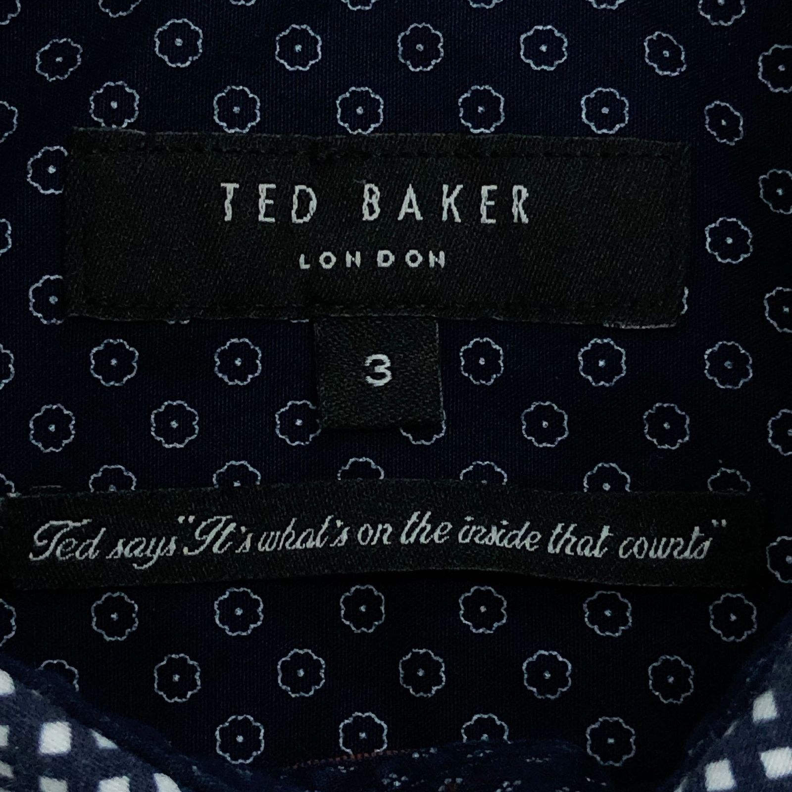 Ted Baker Ted Baker Shirt M Navy Geometric Short Sleeve Button Up Size US M / EU 48-50 / 2 - 15 Thumbnail