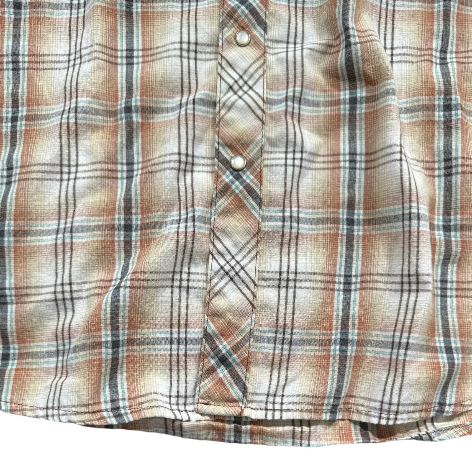 Wrangler Vintage Wrangler Wrancher Short Sleeve Plaid Shirt XL Tall Size US XL / EU 56 / 4 - 3 Thumbnail