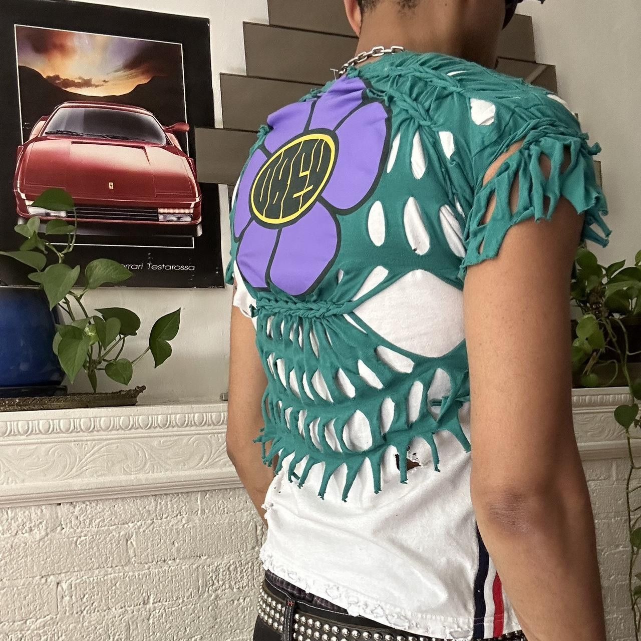 Obey ASTROBOI* OBEY GREEN BRAIDED FLORAL CROPPED TOP _ SMALL Size US S / EU 44-46 / 1 - 6 Thumbnail