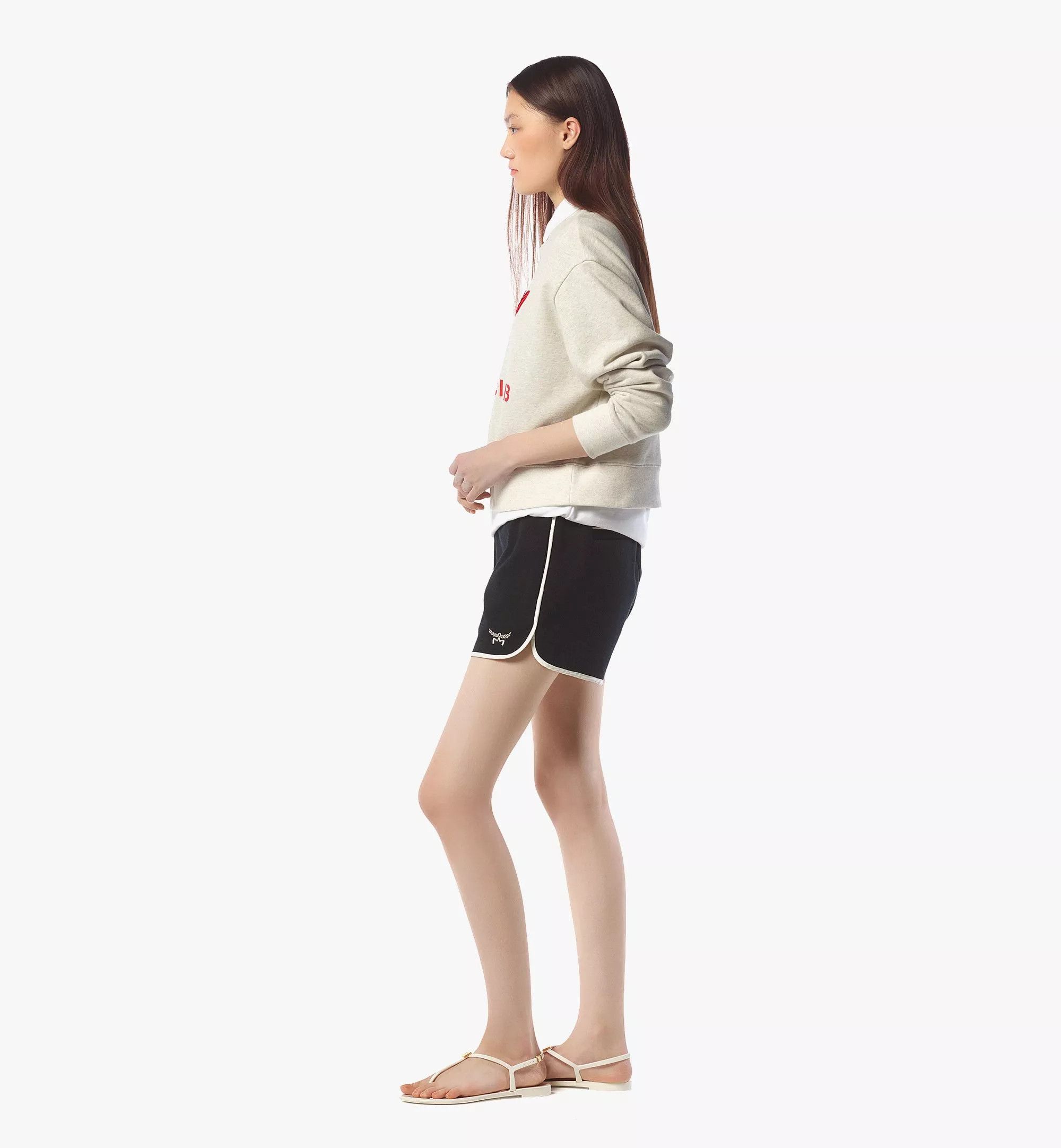 MCM o1mt1gz0925 Beach Club Logo Sweatshirt in Oatmeal Melange Size XL / US 12-14 / IT 48-50 - 4 Thumbnail