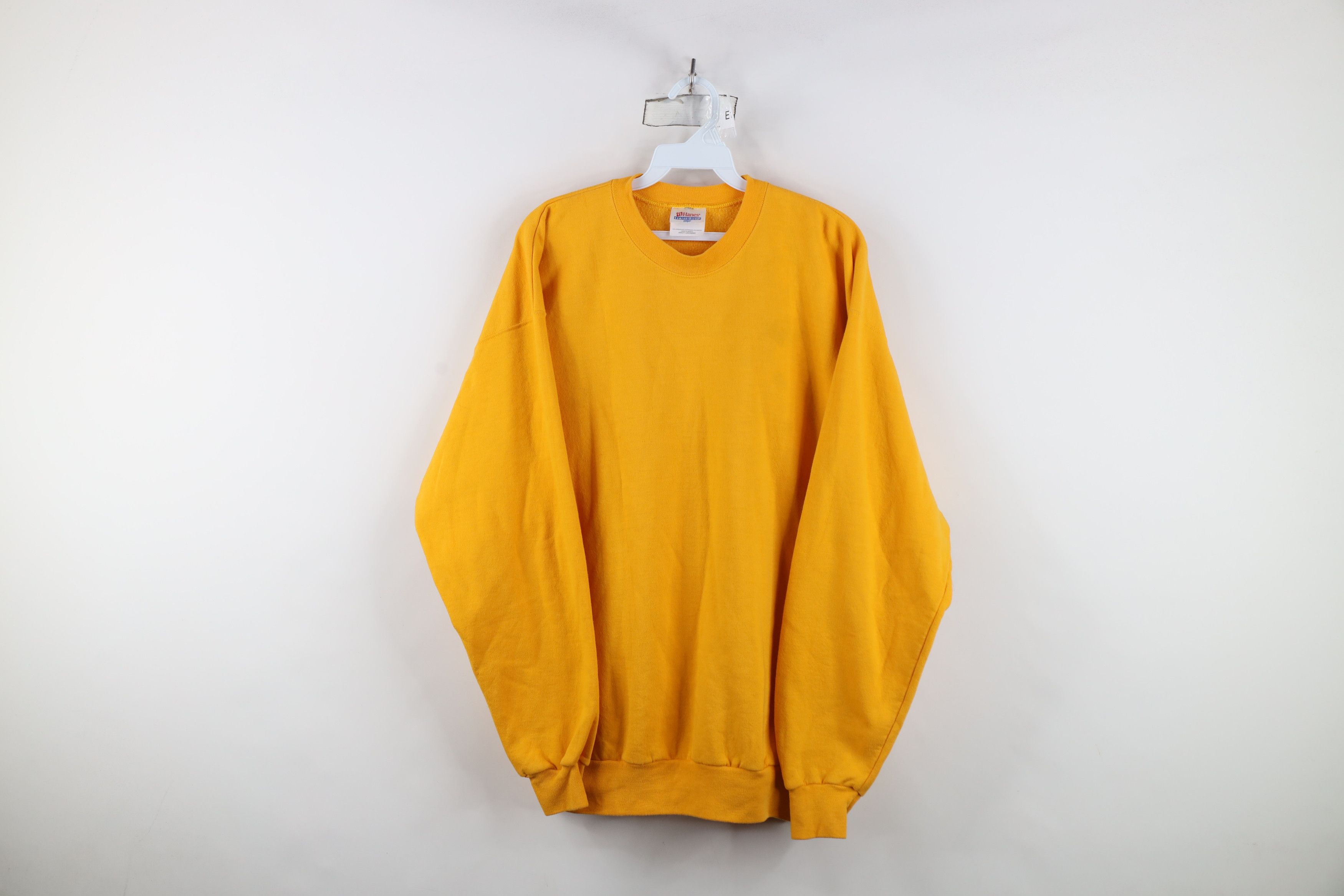 Vintage Vintage 90s Y2K Streetwear Blank Crewneck Sweatshirt Yellow Size US L / EU 52-54 / 3 - 1 Thumbnail
