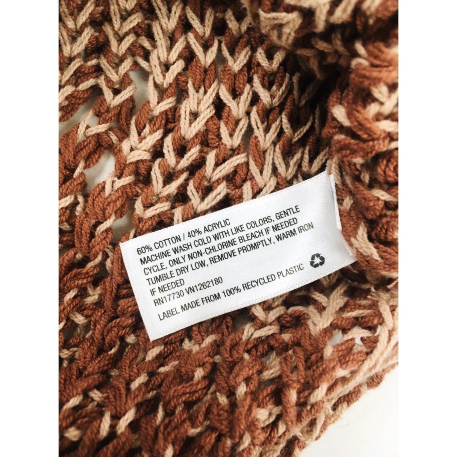 Vintage VINTAGE Universal Thread Sweater XS Rust Red-Brown Cream Open Knit Long Tunic Womens Pullover Knit Open-Knit Geometric 90s Theme Size XS / US 0-2 / IT 36-38 - 6 Thumbnail