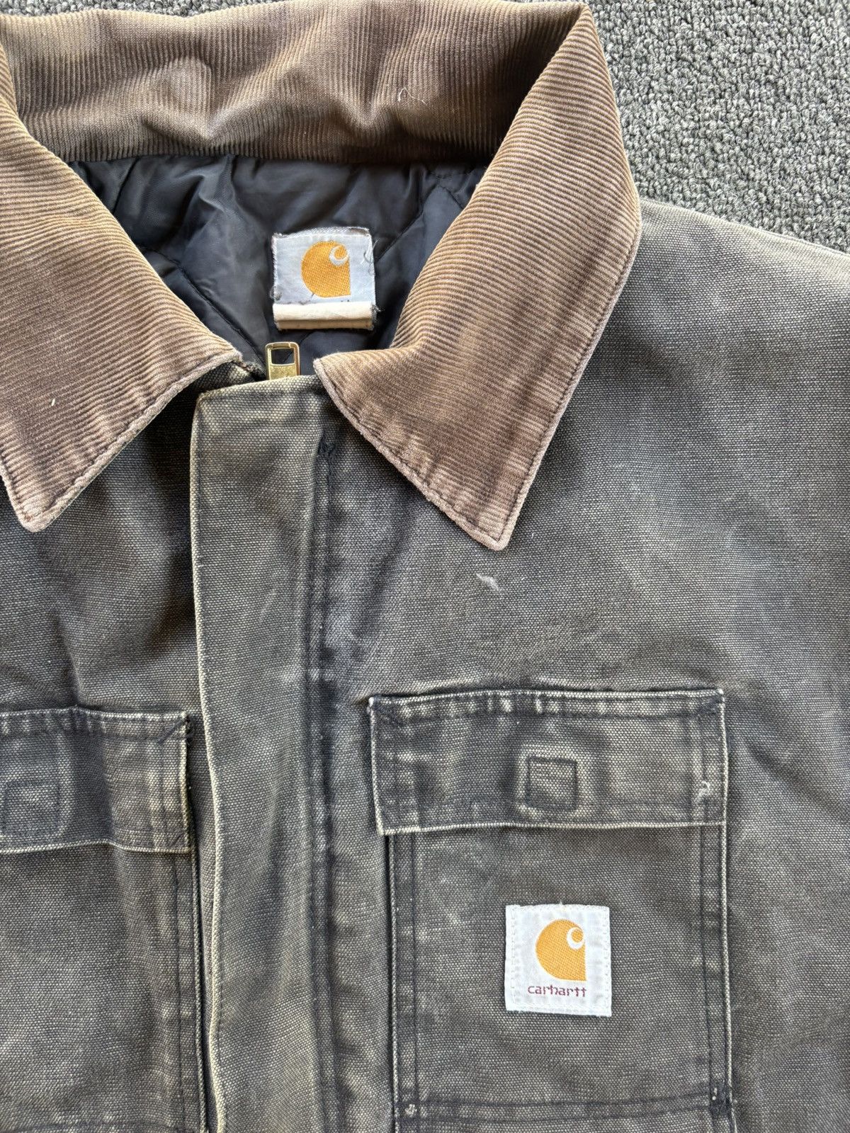 Carhartt Vintage grey thrashed Carhartt Detroit Style Jacket Size US XL / EU 56 / 4 - 2 Thumbnail
