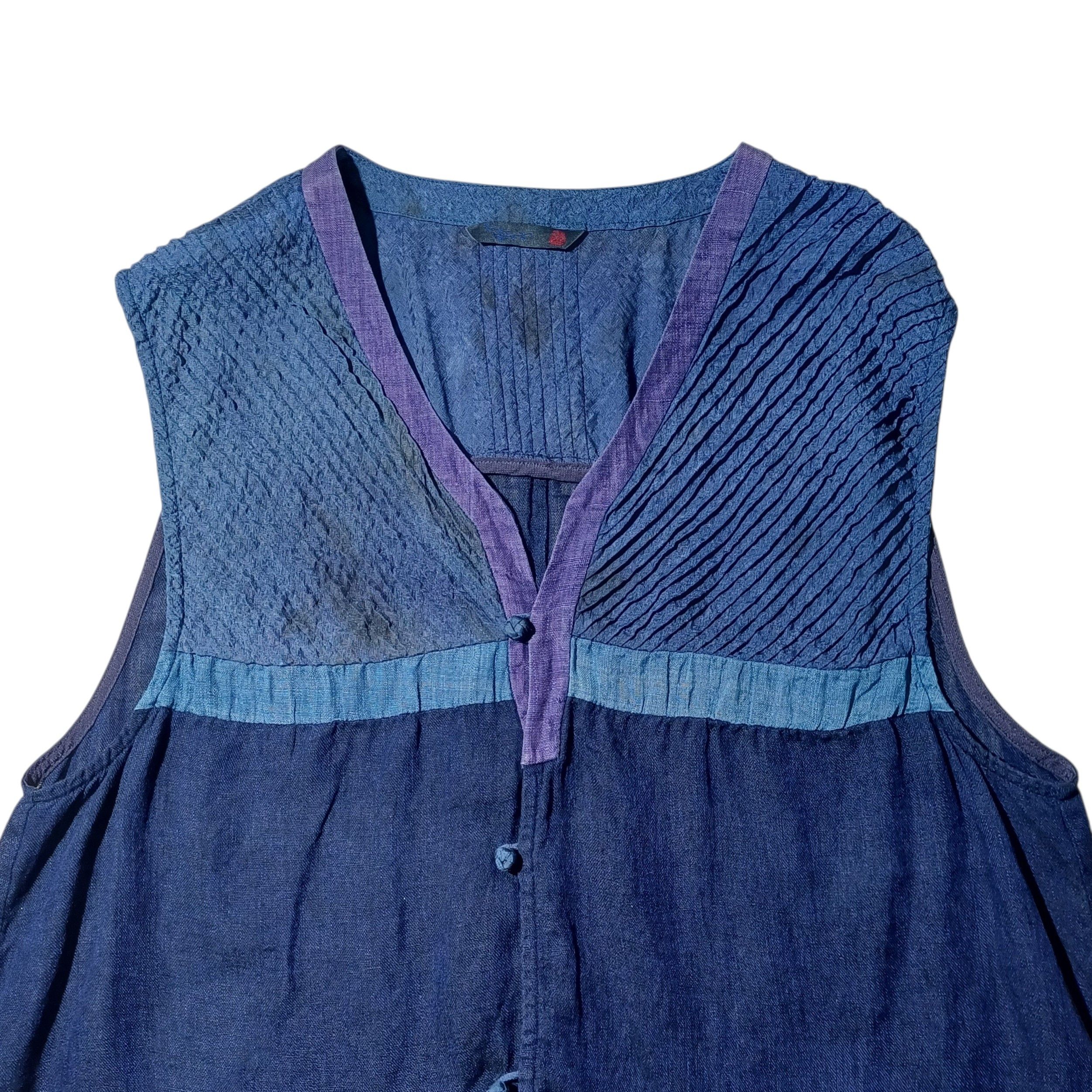 Other Dolsilnai Modern Hanbok Indigo Linen Vest Size L / US 10 / IT 46 - 2 Thumbnail