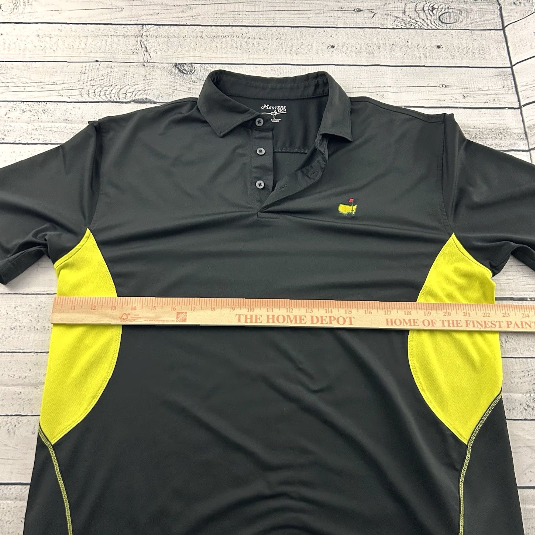 Vintage Masters Tech Short Sleeve Golf Polo Shirt Men L Black Yellow Polo Shirt Mens Large Black Yellow Size US L / EU 52-54 / 3 - 5 Thumbnail