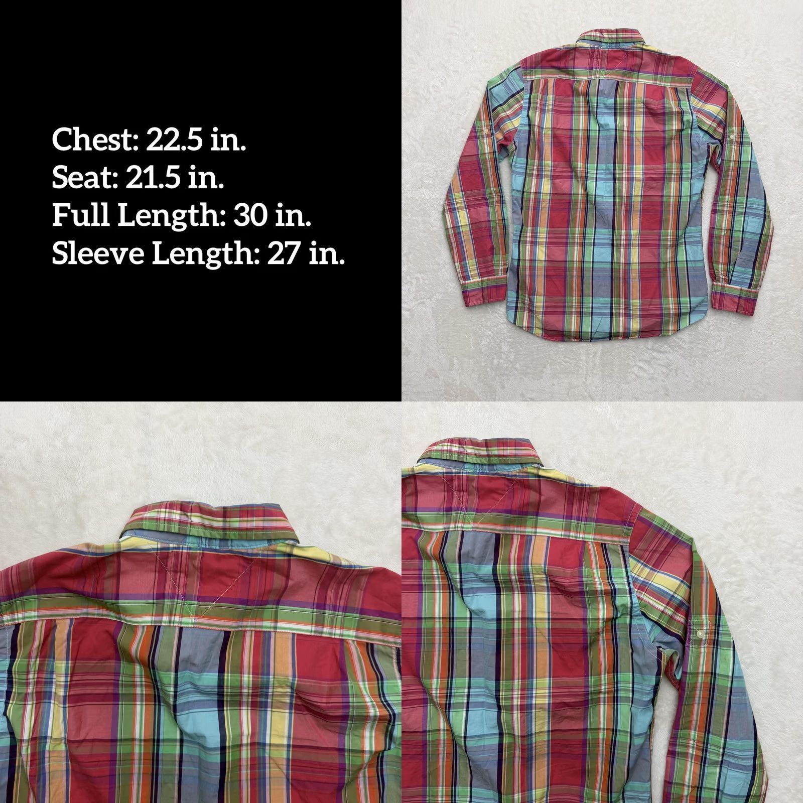 Tommy Hilfiger Tommy Hilfiger Shirt Mens Medium Plaid Button-Up Long Sleeve Slim Fit Casual Size US M / EU 48-50 / 2 - 8 Thumbnail