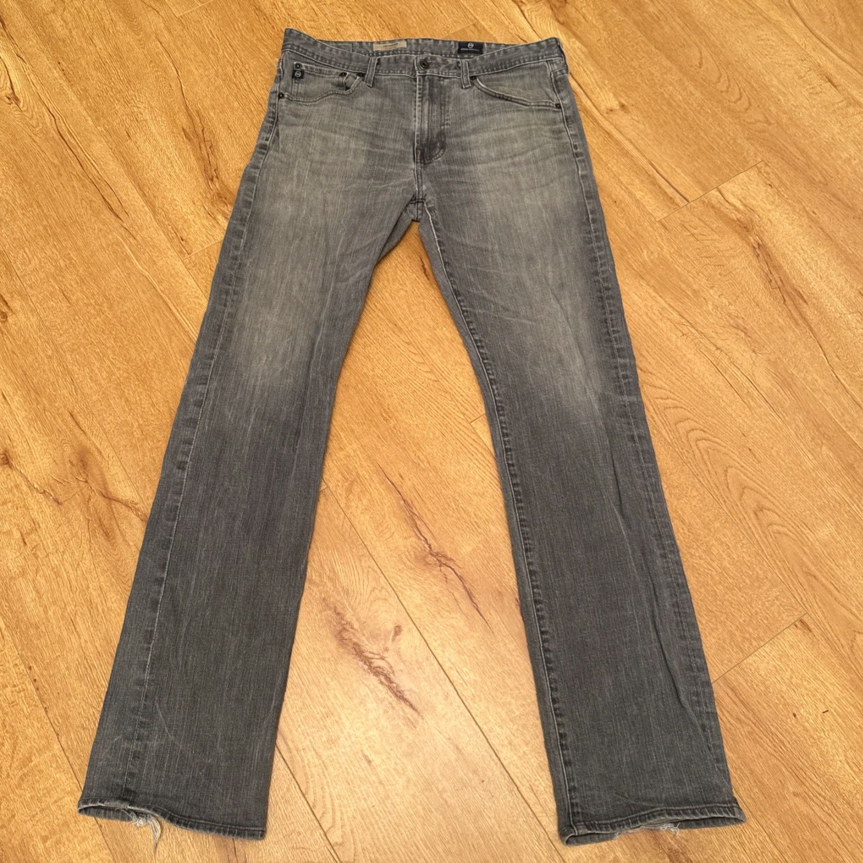 Denime Adriano Goldschmied Jeans 32x34 Adult Grey Denim The Protege Straight Leg Jeans Men Regular 32x34 Grey Denim Pockets Vintage No Size US 32 / EU 48 - 2 Thumbnail