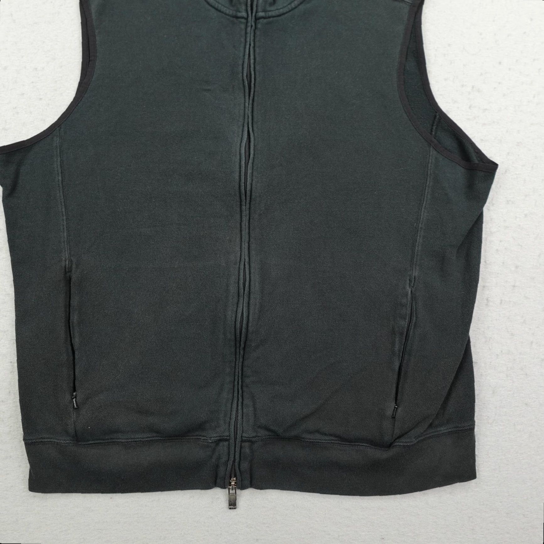 Polo Ralph Lauren VINTAGE Polo Ralph Lauren Sweater Vest Mens XL Black Full Zip Pima Cotton Golf - Mock Neck, Knit, Solid, Logo, Pockets - Casual Mens XL Size US XL / EU 56 / 4 - 3 Thumbnail