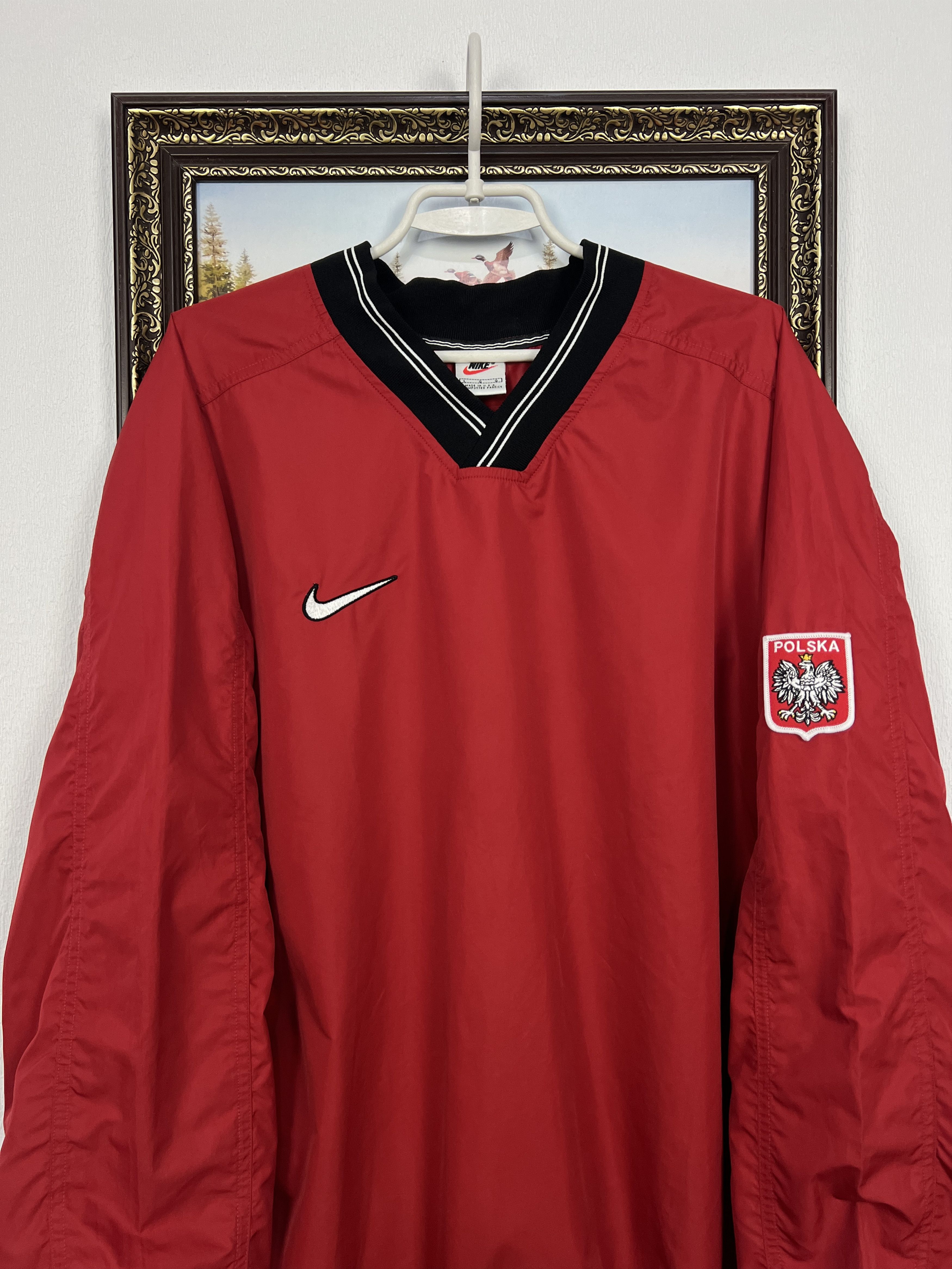 Nike Vintage 90's Nike Poland Football Jacket Soccer Red Size US L / EU 52-54 / 3 - 4 Thumbnail