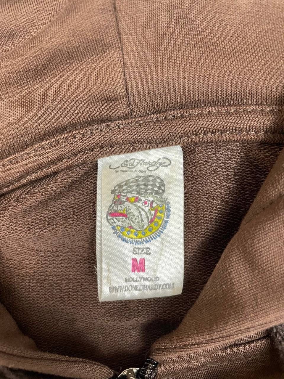 Ed Hardy Ed Hardy Women Cotton Hoodie Zip Brown Graphic Size M Size M / US 6-8 / IT 42-44 - 4 Thumbnail