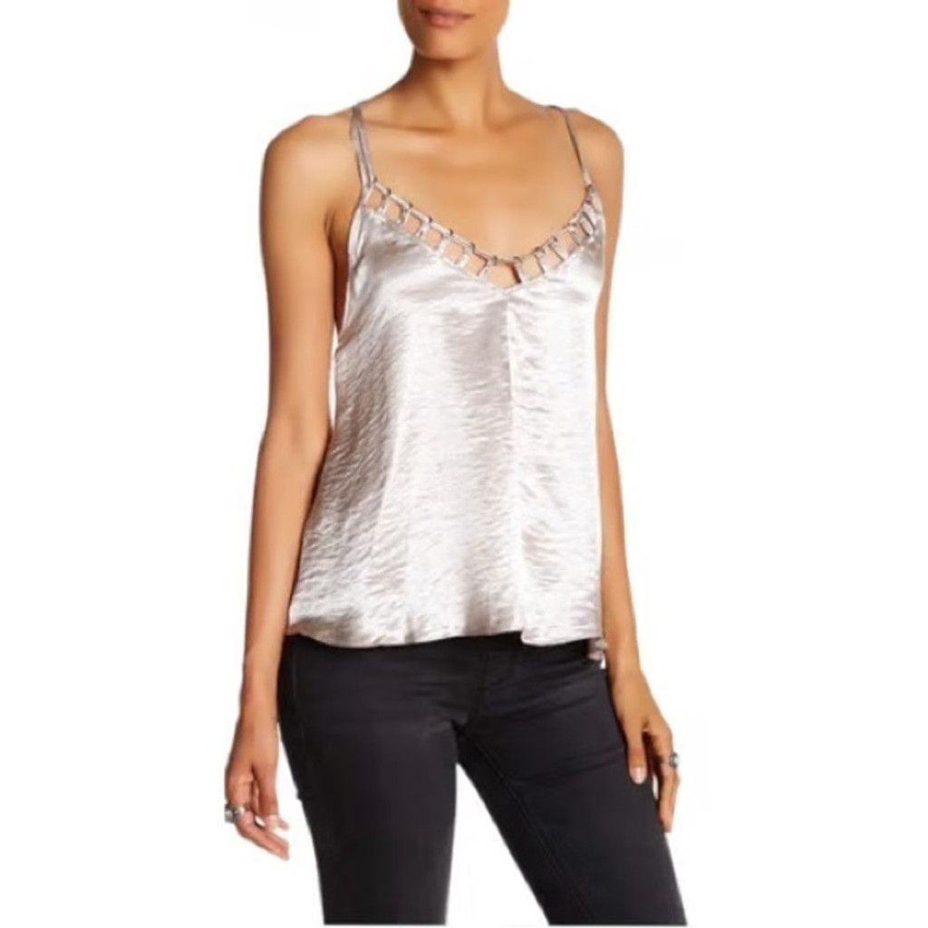 Free People Free People Silver Haze Satin Camisole Size M Size M / US 6-8 / IT 42-44 - 1 Thumbnail