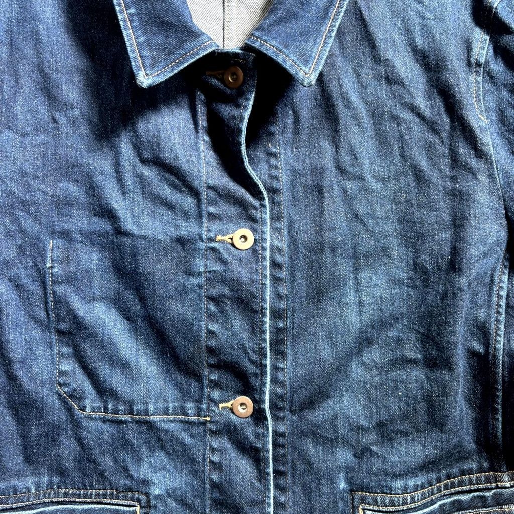 Uniqlo Ines De La Fressange Jacket Womens Medium Blue Denim Trucker Button Front, Women's