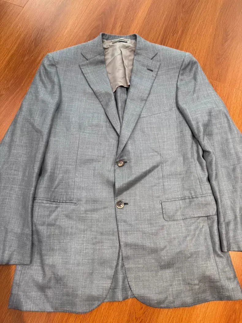 Brioni Brioni Silk Suit, Blue Size US M / EU 48-50 / 2 - 1 Thumbnail