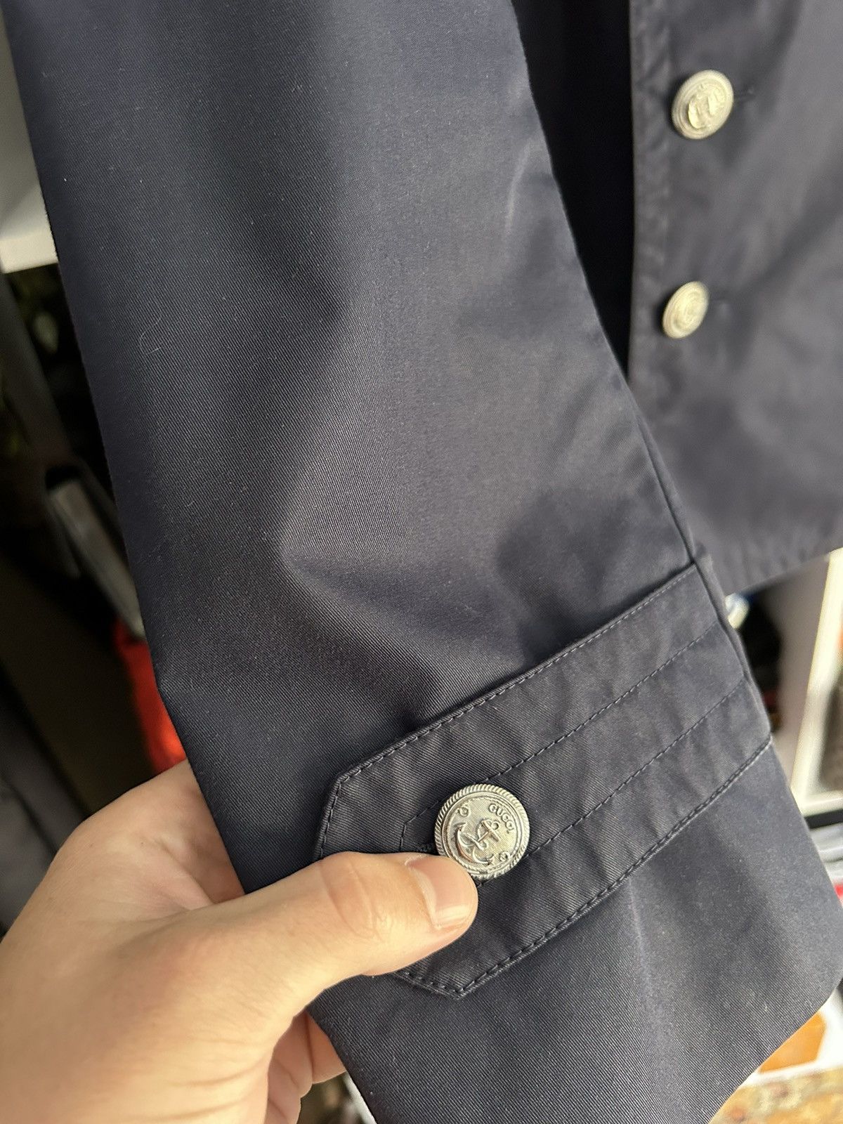 Gucci Gucci Navy Double Breasted Coat Jacket size-54 Size US L / EU 52-54 / 3 - 4 Thumbnail