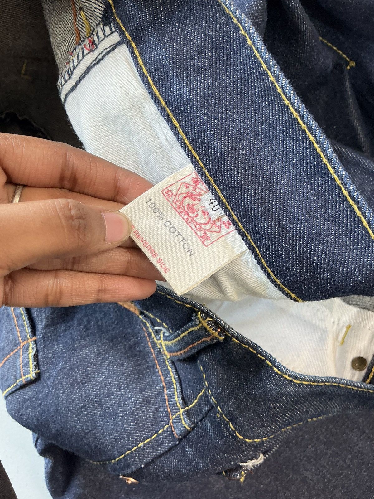 Japanese Brand × Vintage Vintage Evisu inspired diecock seagull printed denim Size US 38 / EU 54 - 7 Thumbnail