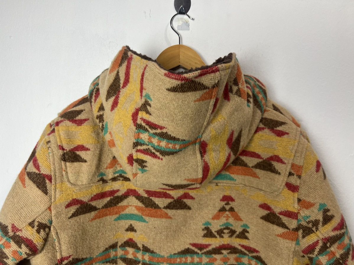 Japanese Brand Titicaca Navajo Style Aztec Hooded Wool Duffel Coat Size US L / EU 52-54 / 3 - 7 Thumbnail