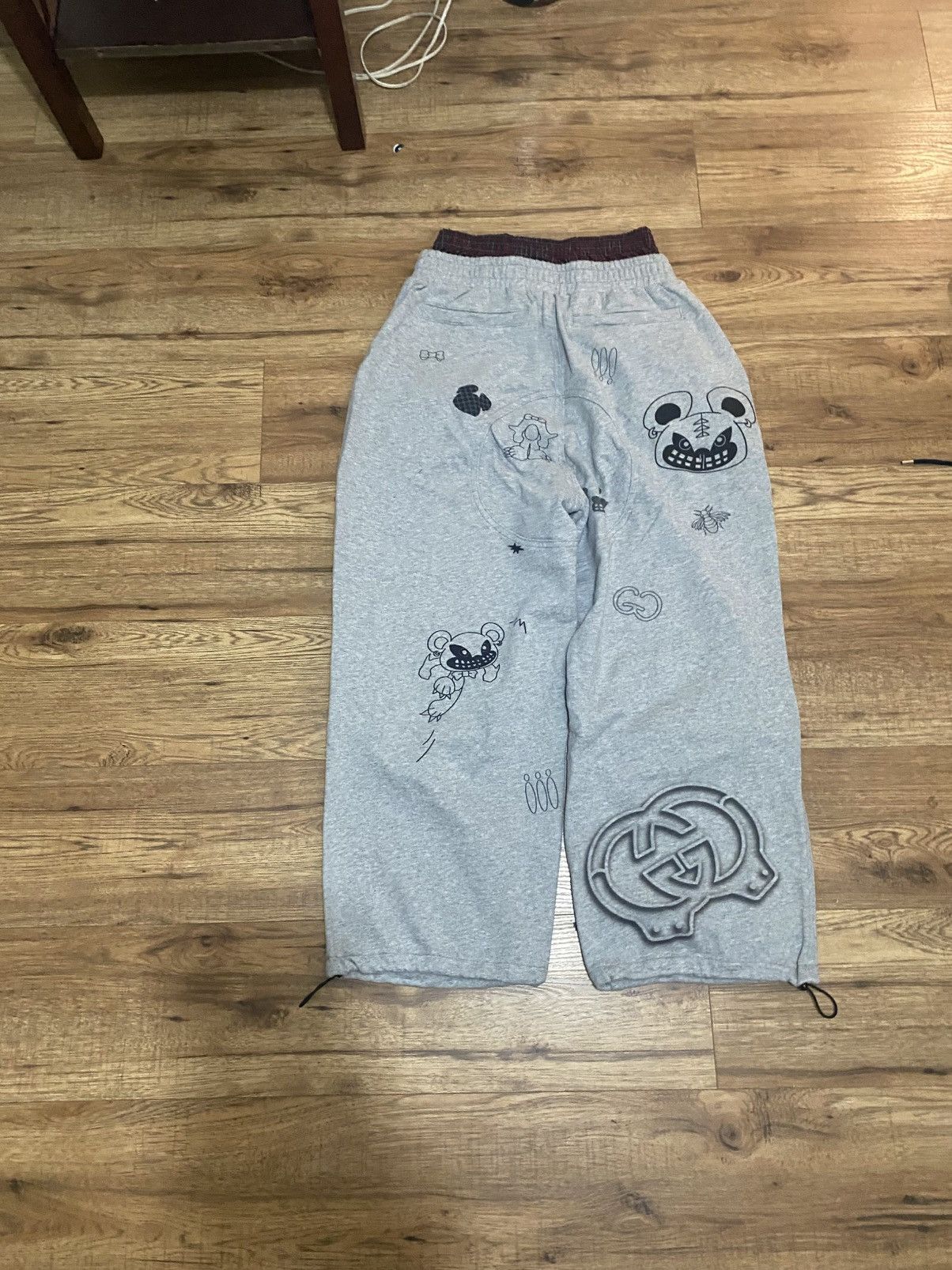 Other Vintage double waisted gray baggy graffiti sweatpants Size US 34 / EU 50 - 2 Thumbnail