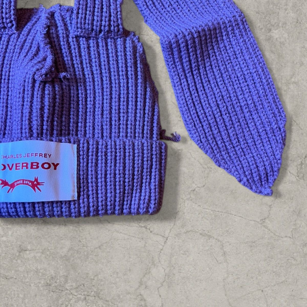 Japanese Brand Cool vintage style beanie, purple/lilac with patch. One size Size ONE SIZE - 2 Thumbnail