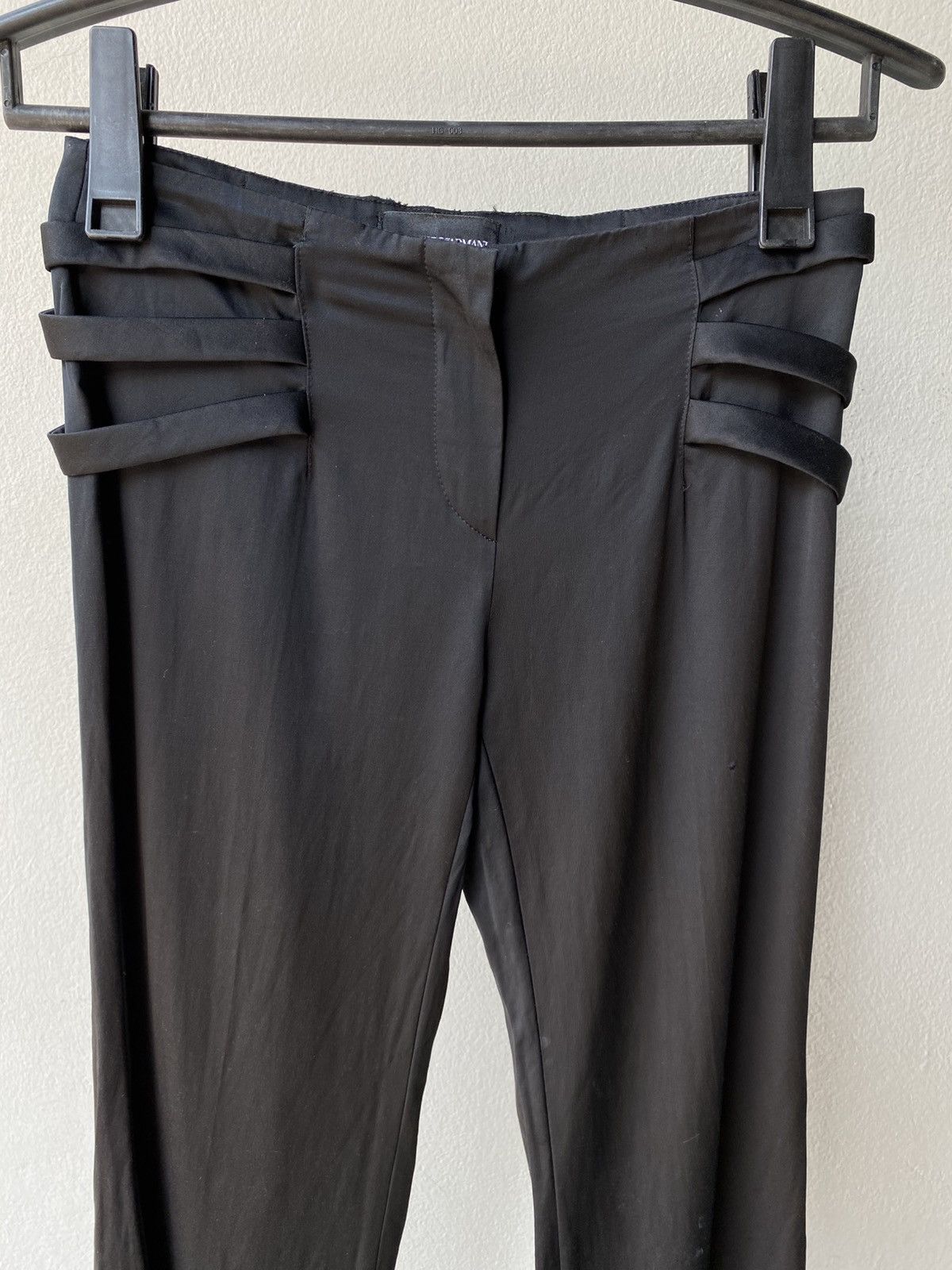Emporio Armani EMPORIO ARMANI Black Silk Trim-Waist Pants Size 28" / US 6 / IT 42 - 2 Thumbnail