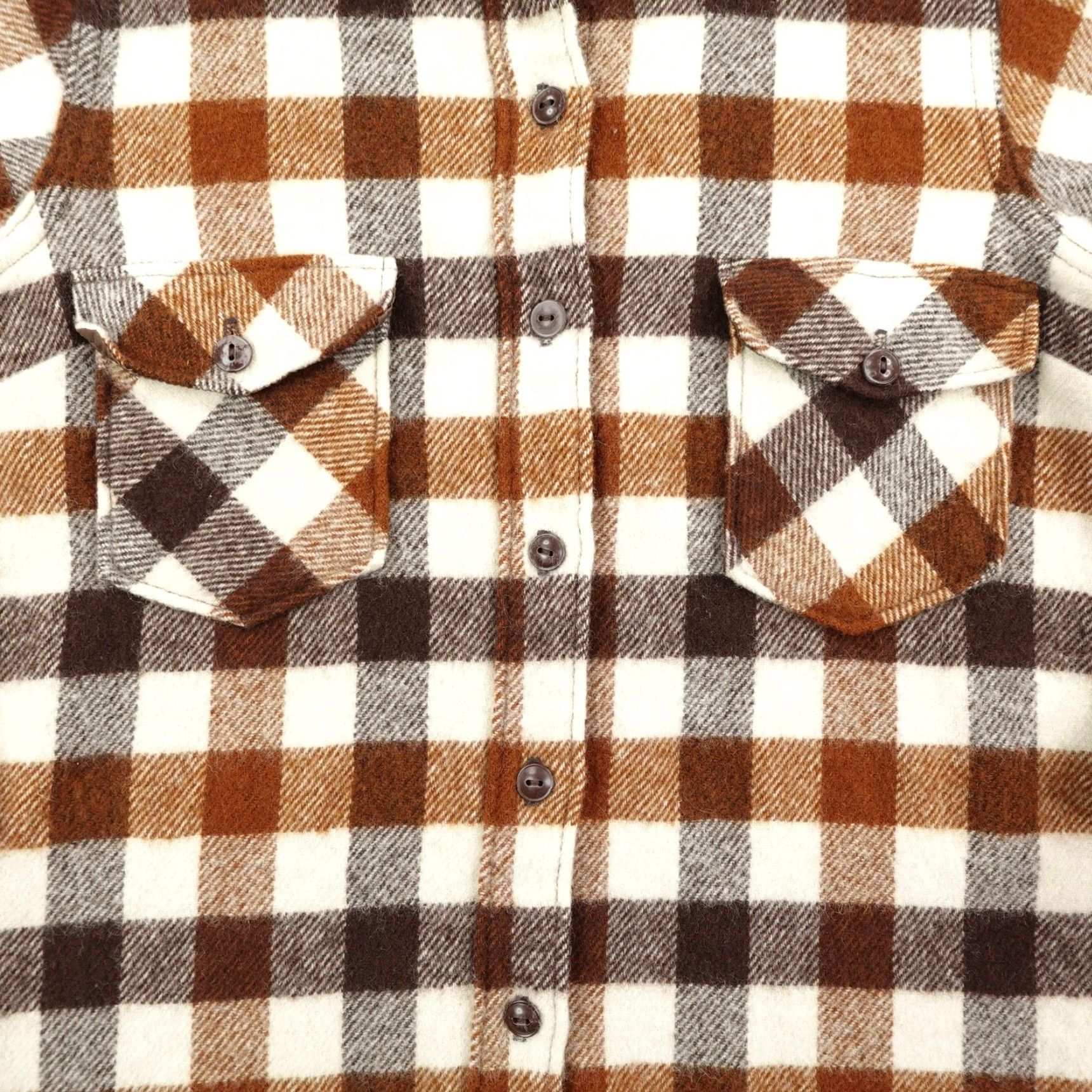 Vintage VINTAGE L.L. Bean Shirt Womens Large Brown Plaid Flannel Wool Blend Button-Up 50s Size L / US 10 / IT 46 - 3 Thumbnail