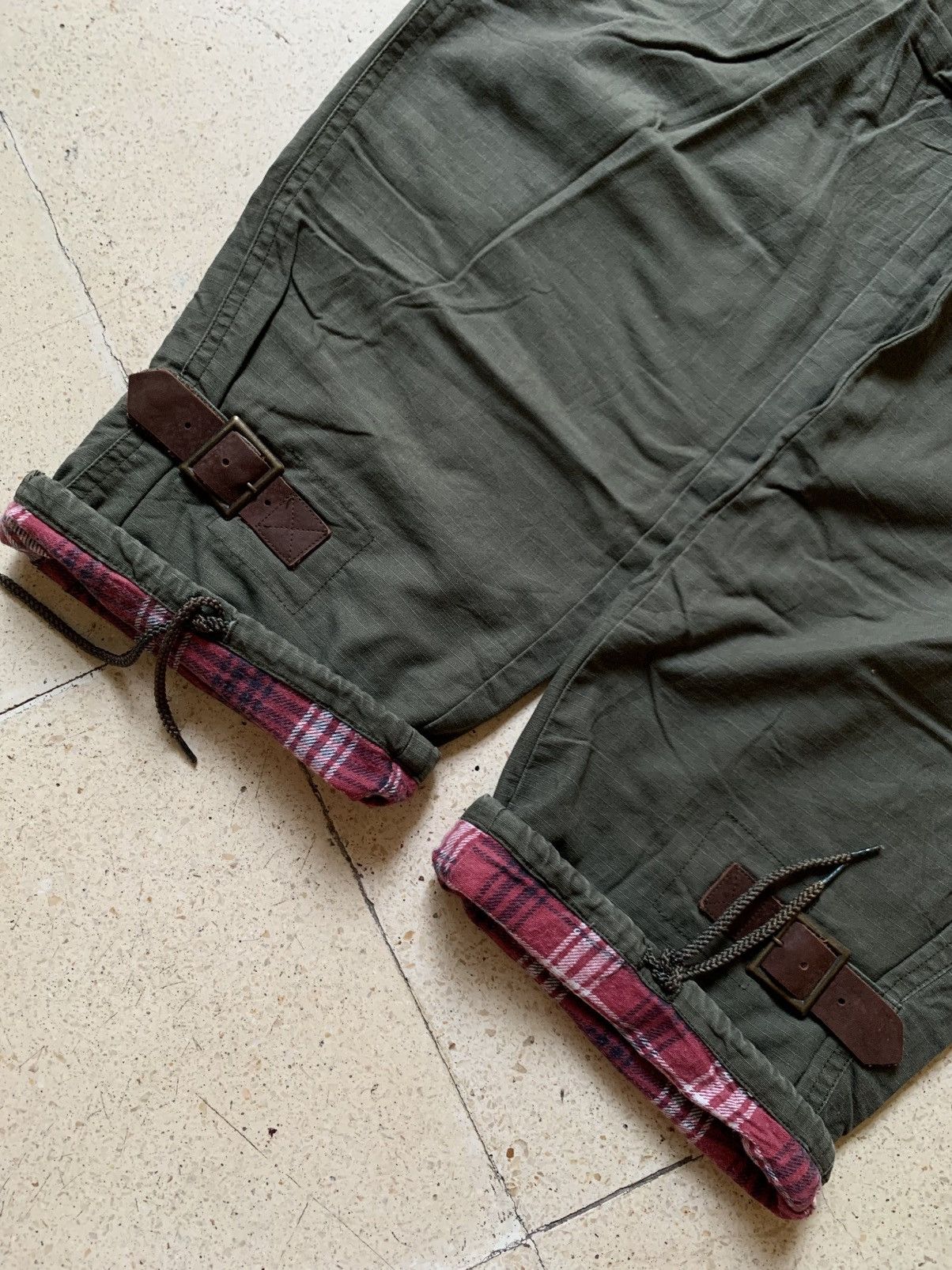 Nepenthes Nepenthes plaid lined & leather strap rip stop cargo pant Size US 32 / EU 48 - 3 Thumbnail