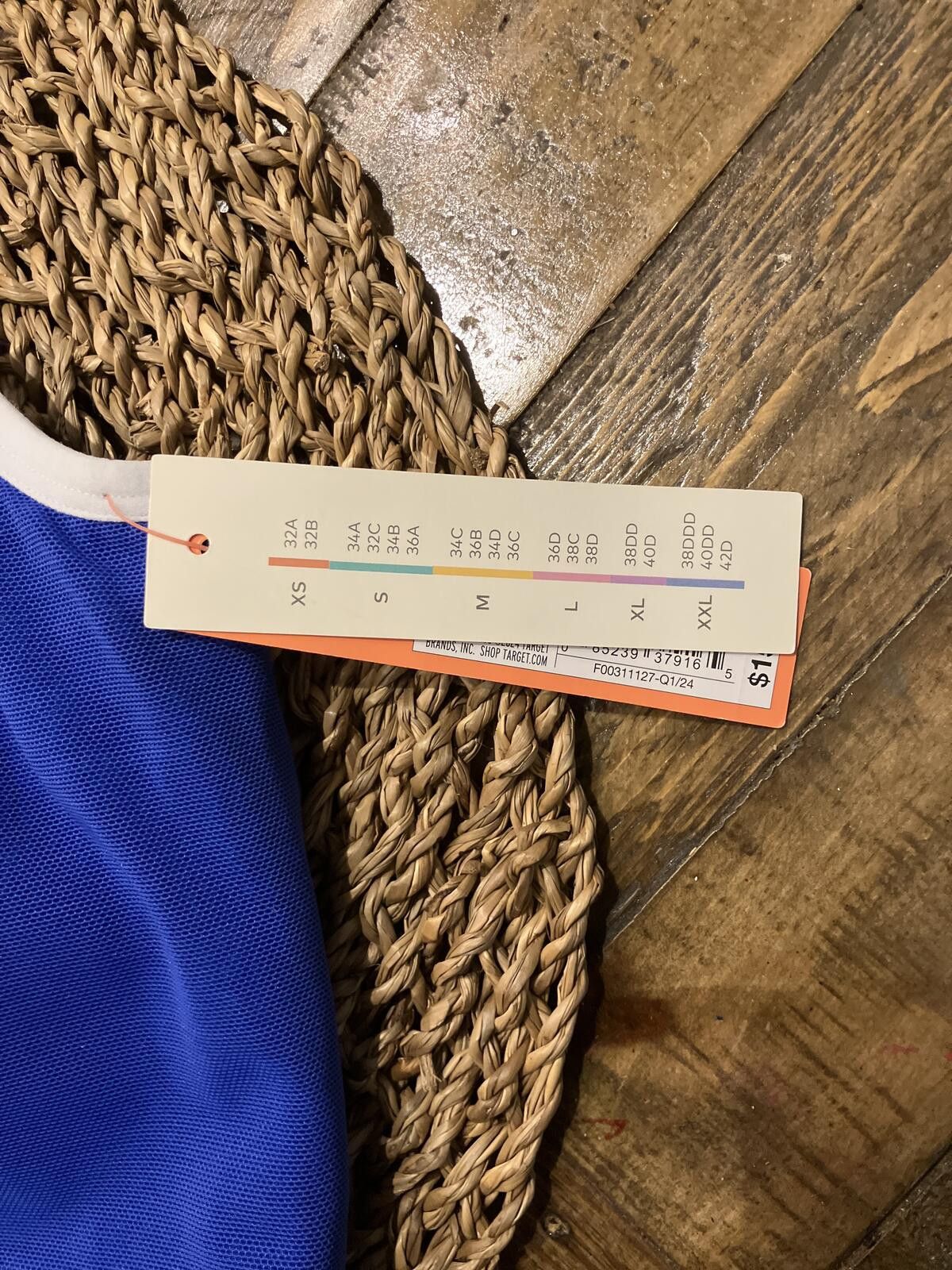 Other NWT Colsie Blue Sports Bra with White Trim, Size Small Size ONE SIZE - 2 Thumbnail