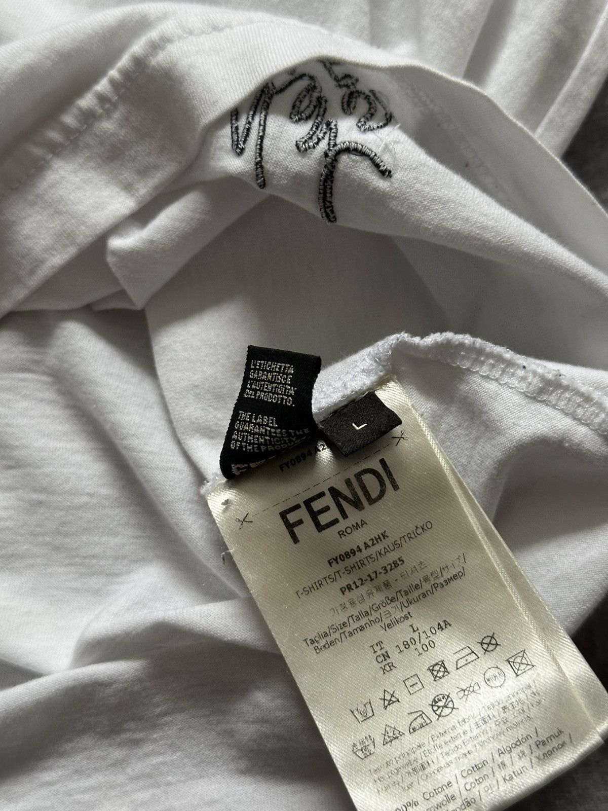 Fendi Fendi X Karl Lagerfeld Karl Lover White Tee T-shirt Size US L / EU 52-54 / 3 - 11 Thumbnail