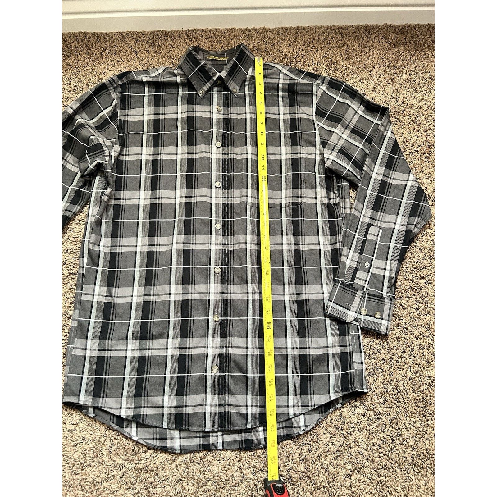 Cabelas Cabela's Mens MT Tall Blue Plaid Button Down Wrinkle Free Size US M / EU 48-50 / 2 - 11 Thumbnail