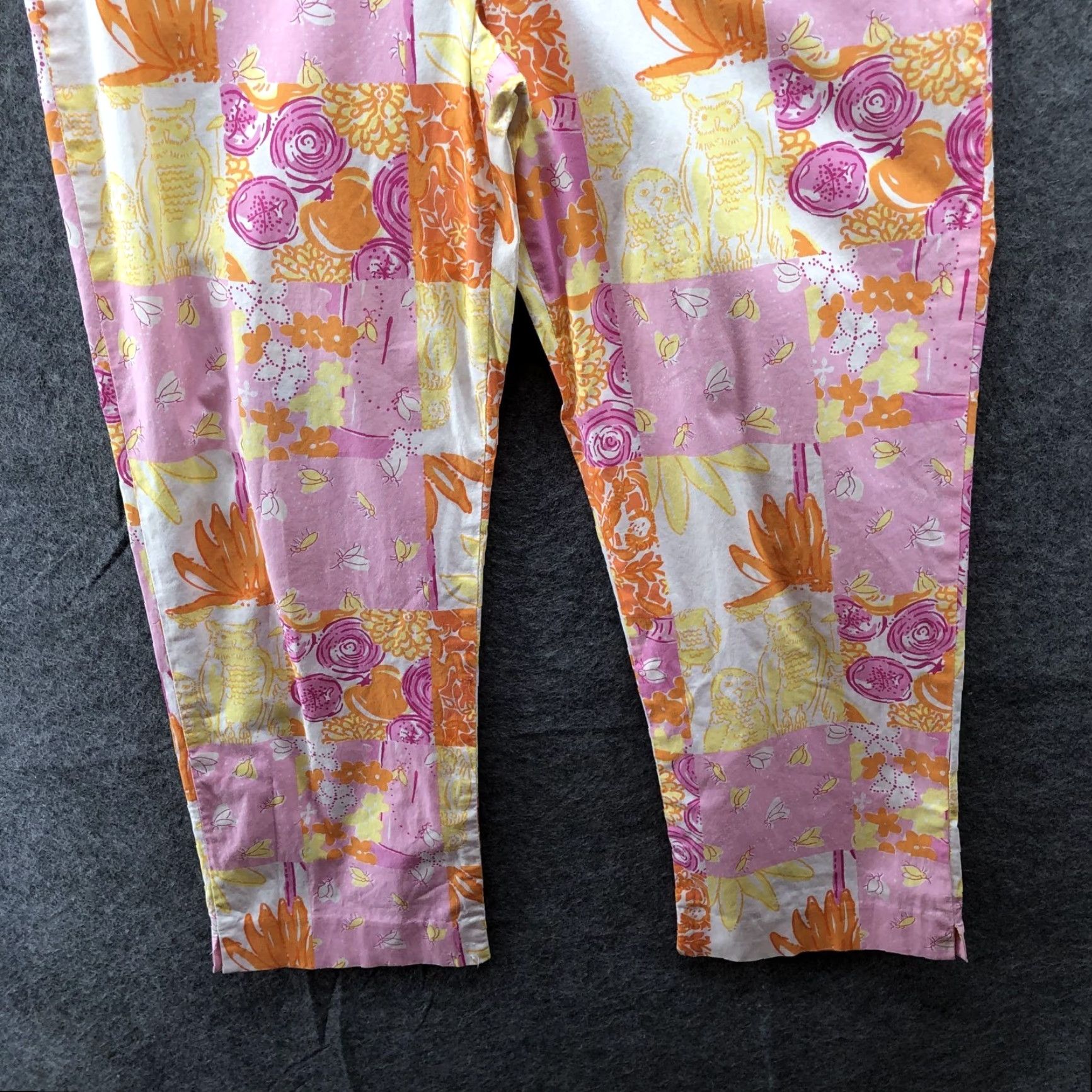 Lilly Pulitzer VINTAGE Lilly Pulitzer Patchwork Crop Pants Womens 2 Pink Orange Floral Tropical Casual Summer 2 Womens Pants Cropped Size 26" / US 2 / IT 38 - 4 Thumbnail