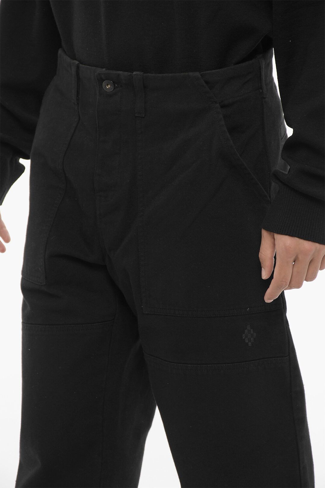 Marcelo Burlon og1mm0824 Dark Washed Wide Leg Jeans in Black Size US 36 / EU 52 - 3 Thumbnail