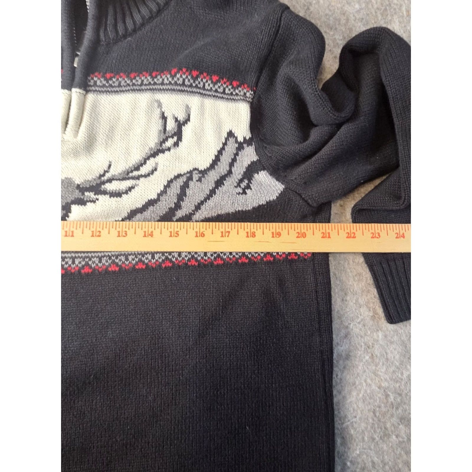 Chaps Chaps Sweater Pullover 1/4 Zip Long Sleeve Black 100% Cotton Knit Regular Mens L Size US L / EU 52-54 / 3 - 6 Thumbnail