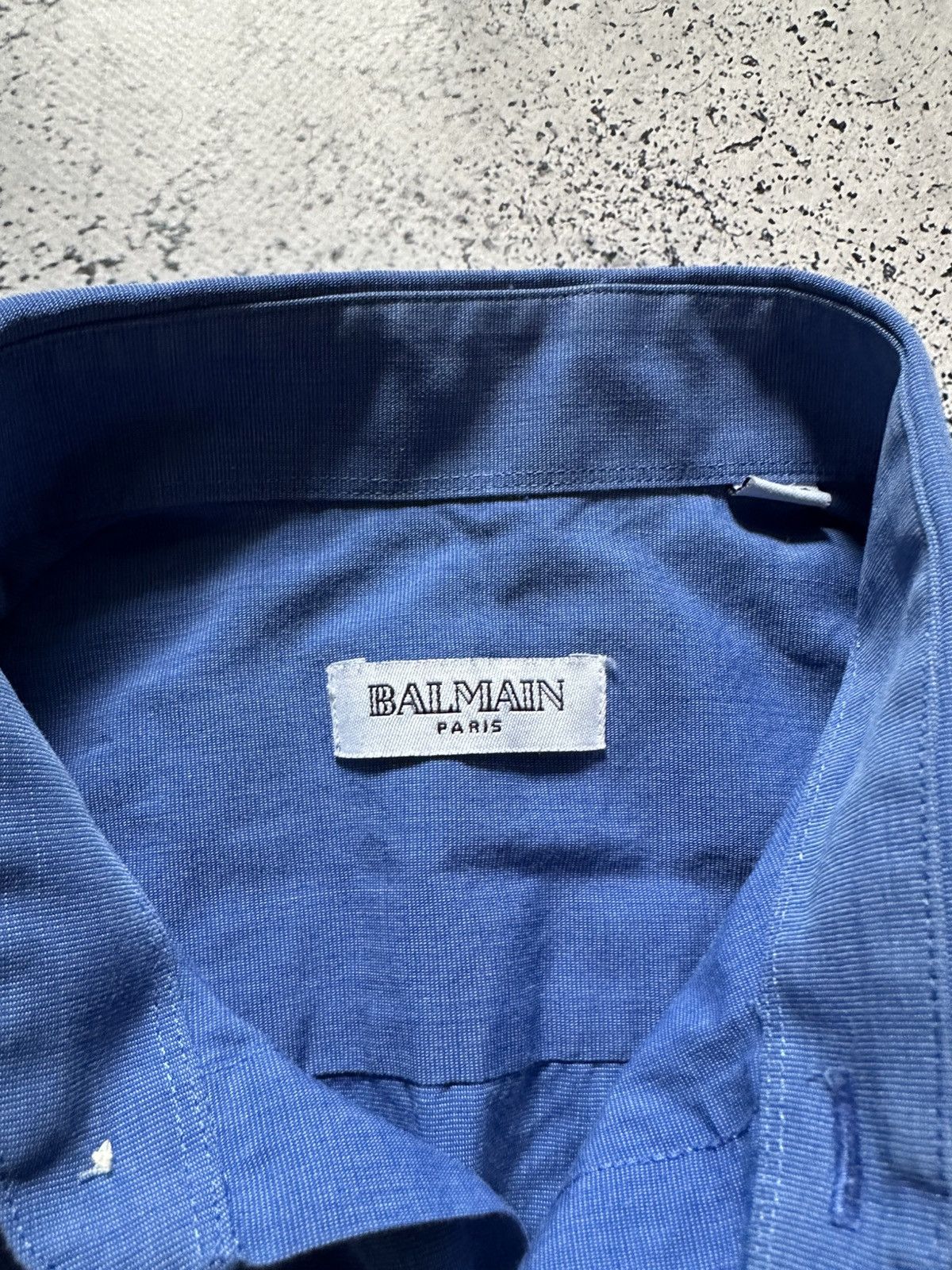 Balmain × Vintage Balmain Vintage Shirt Button Up Luxury Baby Blue Y2K USA Size US M / EU 48-50 / 2 - 3 Thumbnail