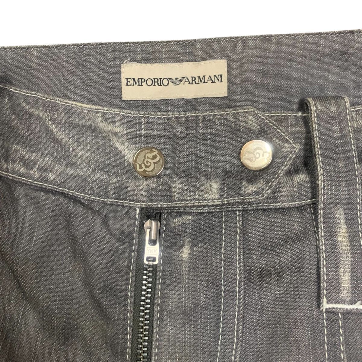 Emporio Armani Denim Balloon Leg Washed Trousers Size 28" / US 6 / IT 42 - 7 Thumbnail