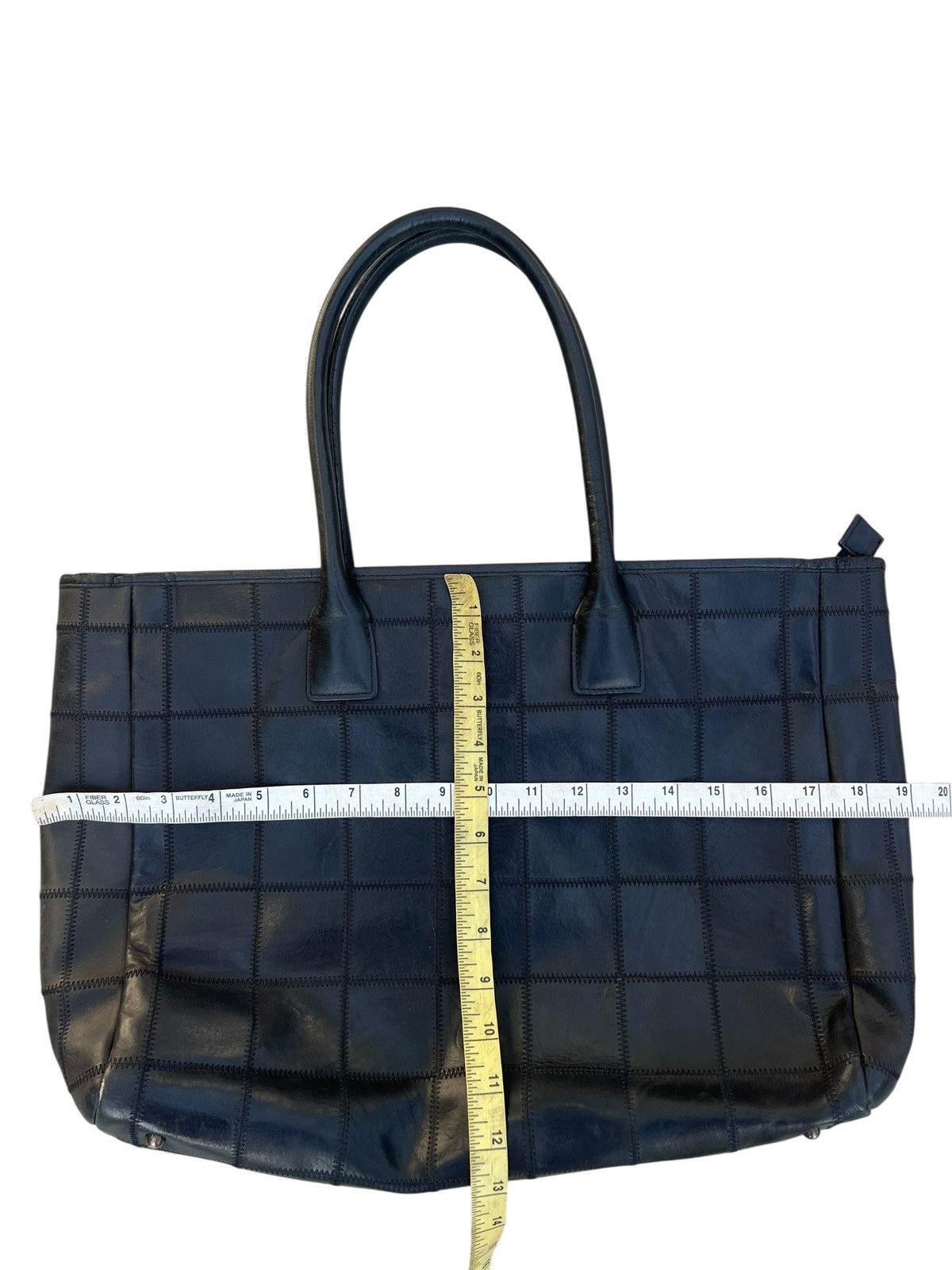 Leather TRION Japan Black Patchwork Leather Tote Bag Size ONE SIZE - 7 Thumbnail