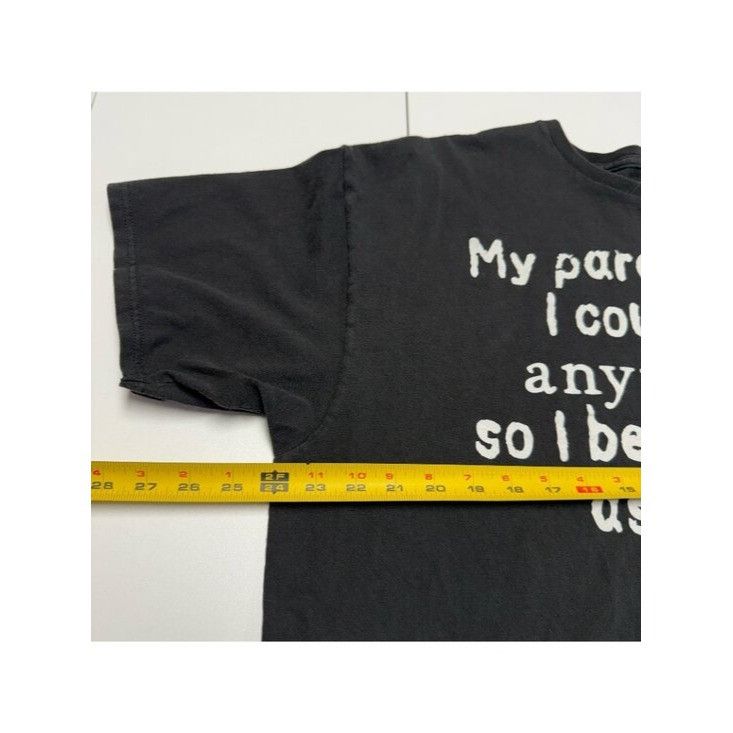 Vintage Vintage Funny Saying T Shirt Mens XL Black Short Sleeve Y2K Size US XL / EU 56 / 4 - 7 Thumbnail