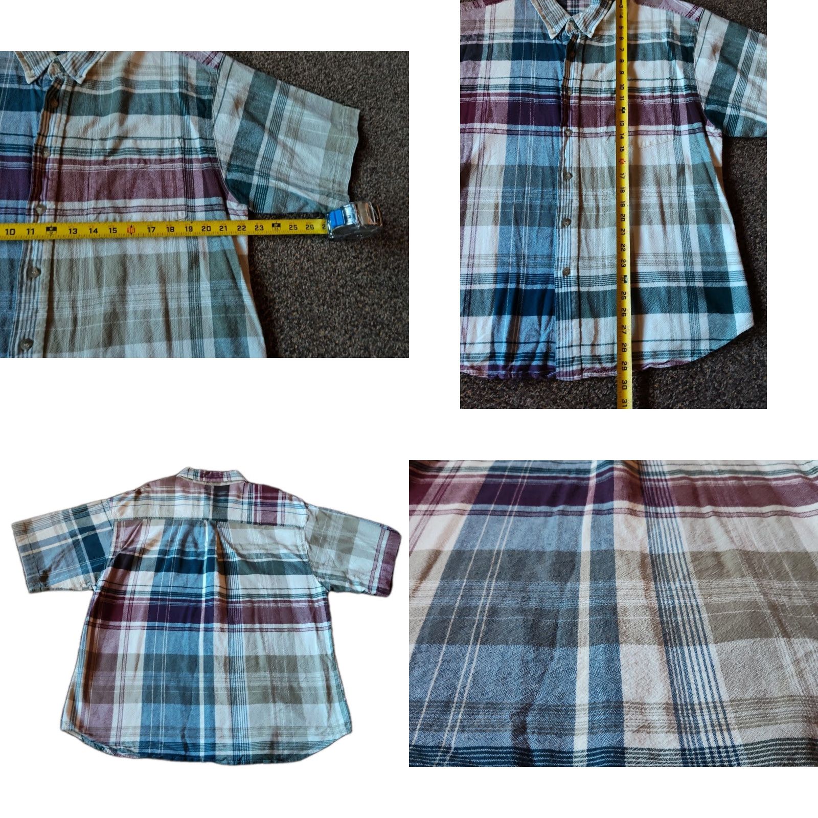 Vintage VINTAGE Bon Homme Men's Short Sleeve Plaid Button-Up Shirt USA Made 90s Casual M Size US L / EU 52-54 / 3 - 8 Thumbnail