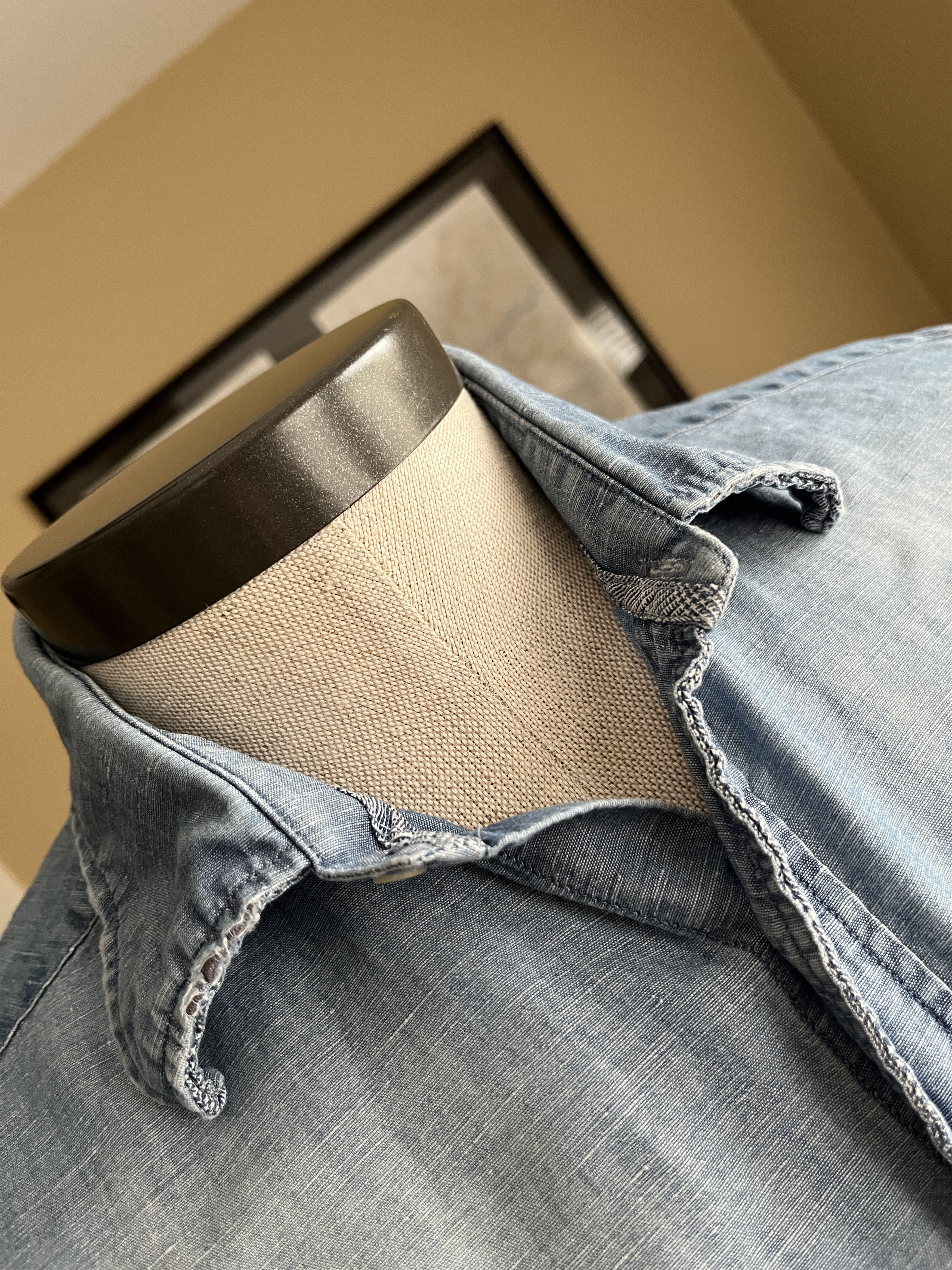 Tintoria Mattei Tintoria Mattei 954 L/S Blue Denim Shirt Size US M / EU 48-50 / 2 - 7 Thumbnail