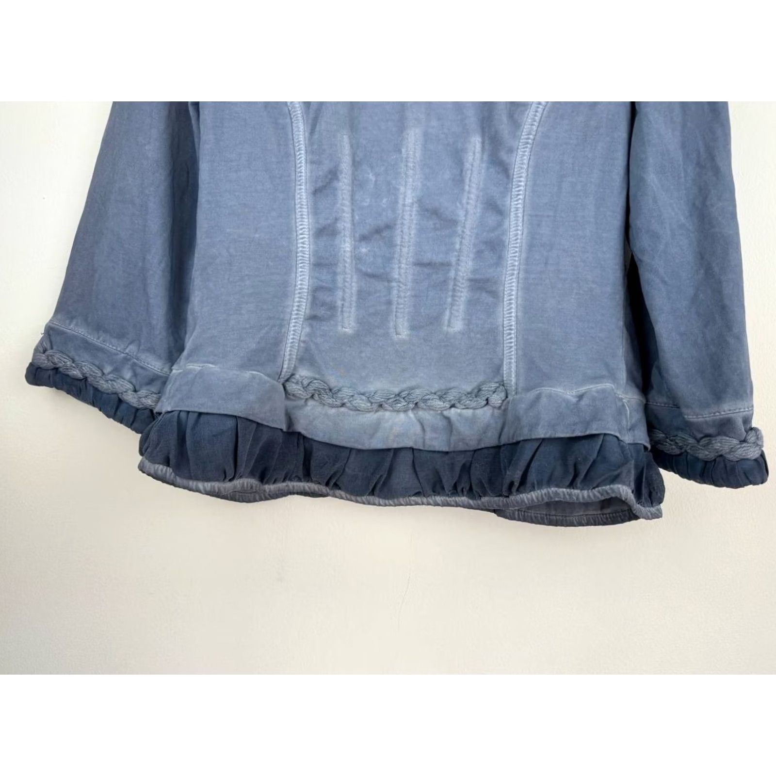 Vintage Elisa Cavaletti Blazer Jacket Women M Blue Silk Blend Mid-Length Solid Button Jacket Regular Fit Size M / US 6-8 / IT 42-44 - 5 Thumbnail