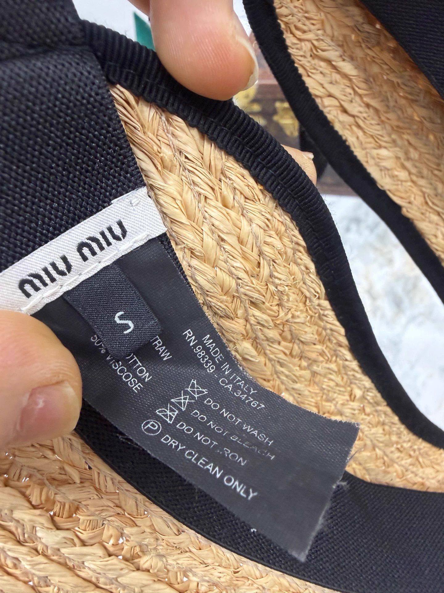 Miu Miu MIUMIU Rhinestone Straw Hat Elastic Band Size S MINT Size ONE SIZE - 5 Thumbnail