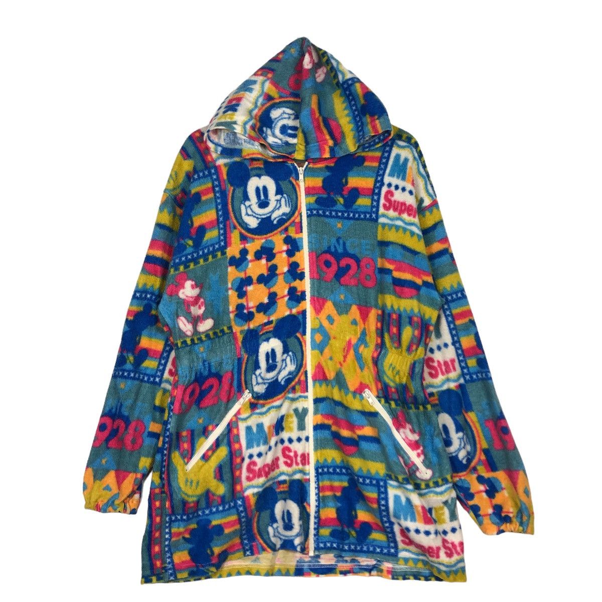 Japanese Brand 🔥Vtg Mickey Mouse Full Print Zipper Jacket Size US S / EU 44-46 / 1 - 1 Thumbnail