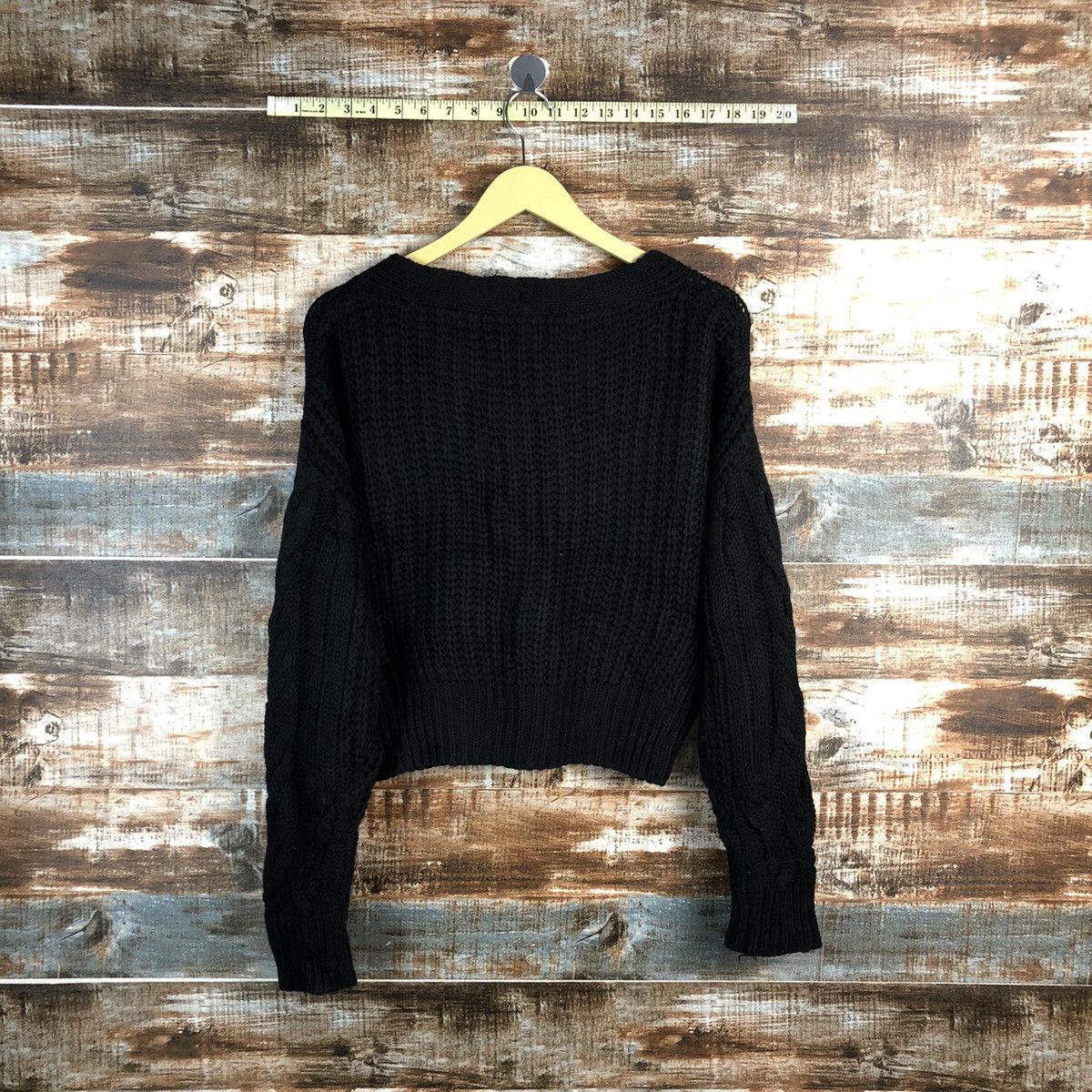 Homespun Knitwear As Know As Black croptop Cardigan Knitwear #A2324 Size L / US 10 / IT 46 - 12 Thumbnail