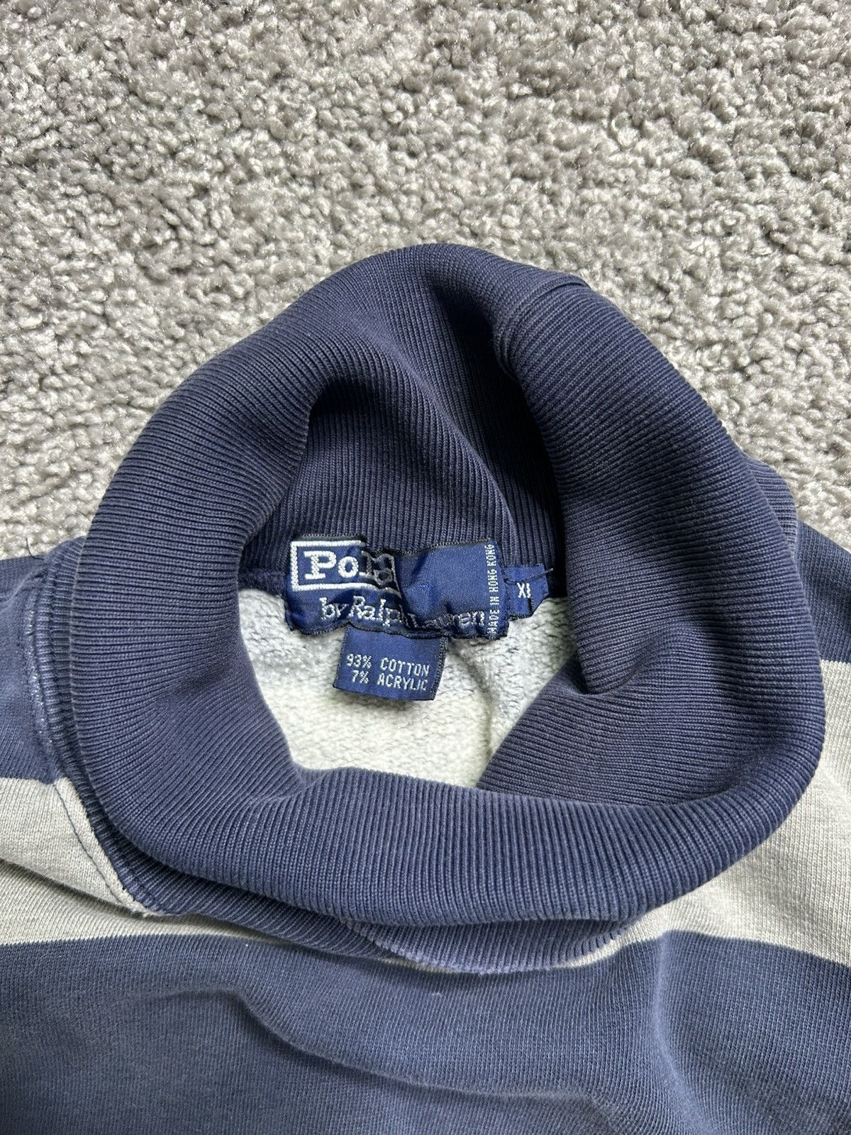 Polo Ralph Lauren Vintage 80s Polo Ralph Lauren Striped Turtle Neck Sweatshirt Size US XL / EU 56 / 4 - 7 Thumbnail