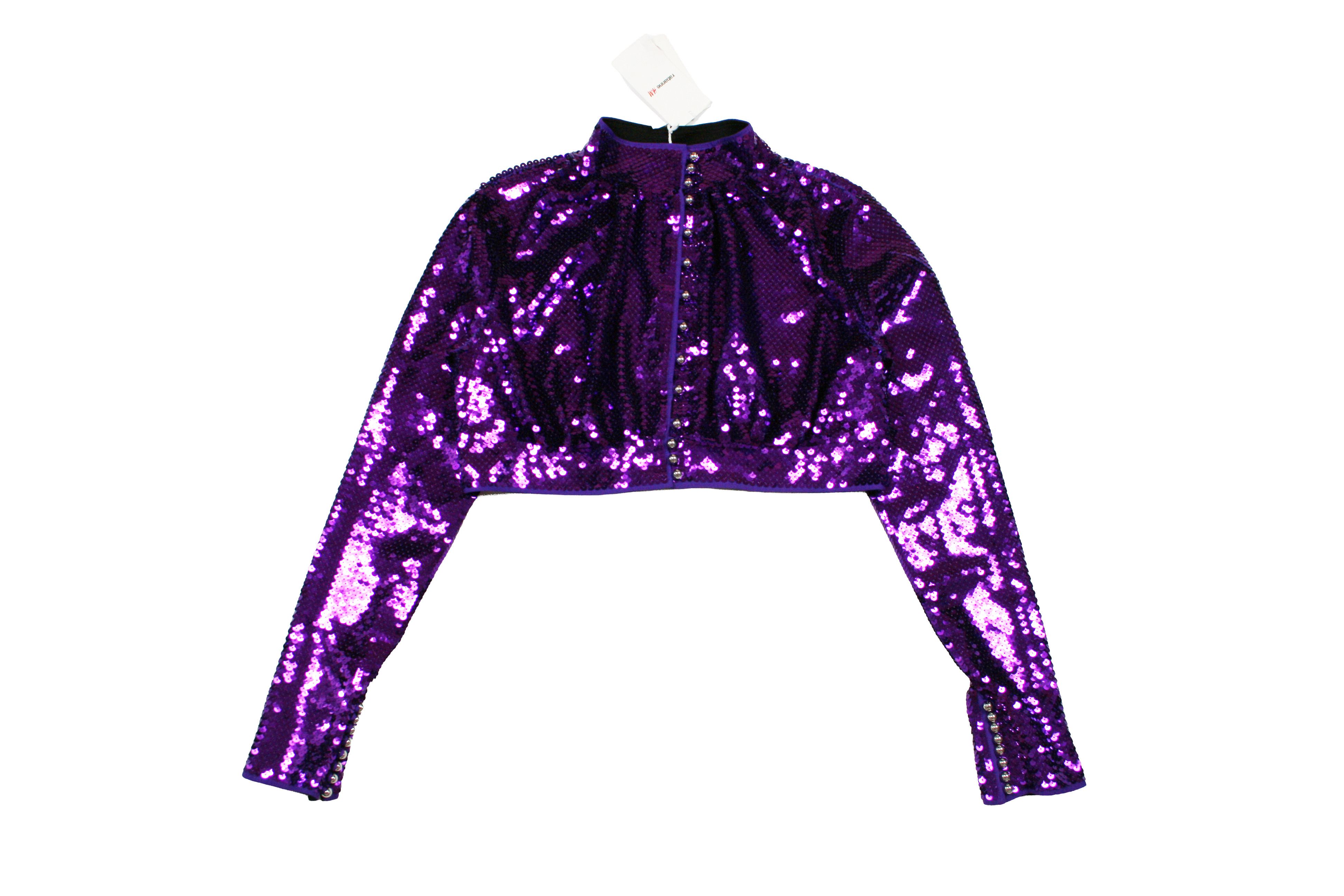 H&M × Paco Rabanne Sequins Crop Top Party Size L / US 10 / IT 46 - 1 Thumbnail