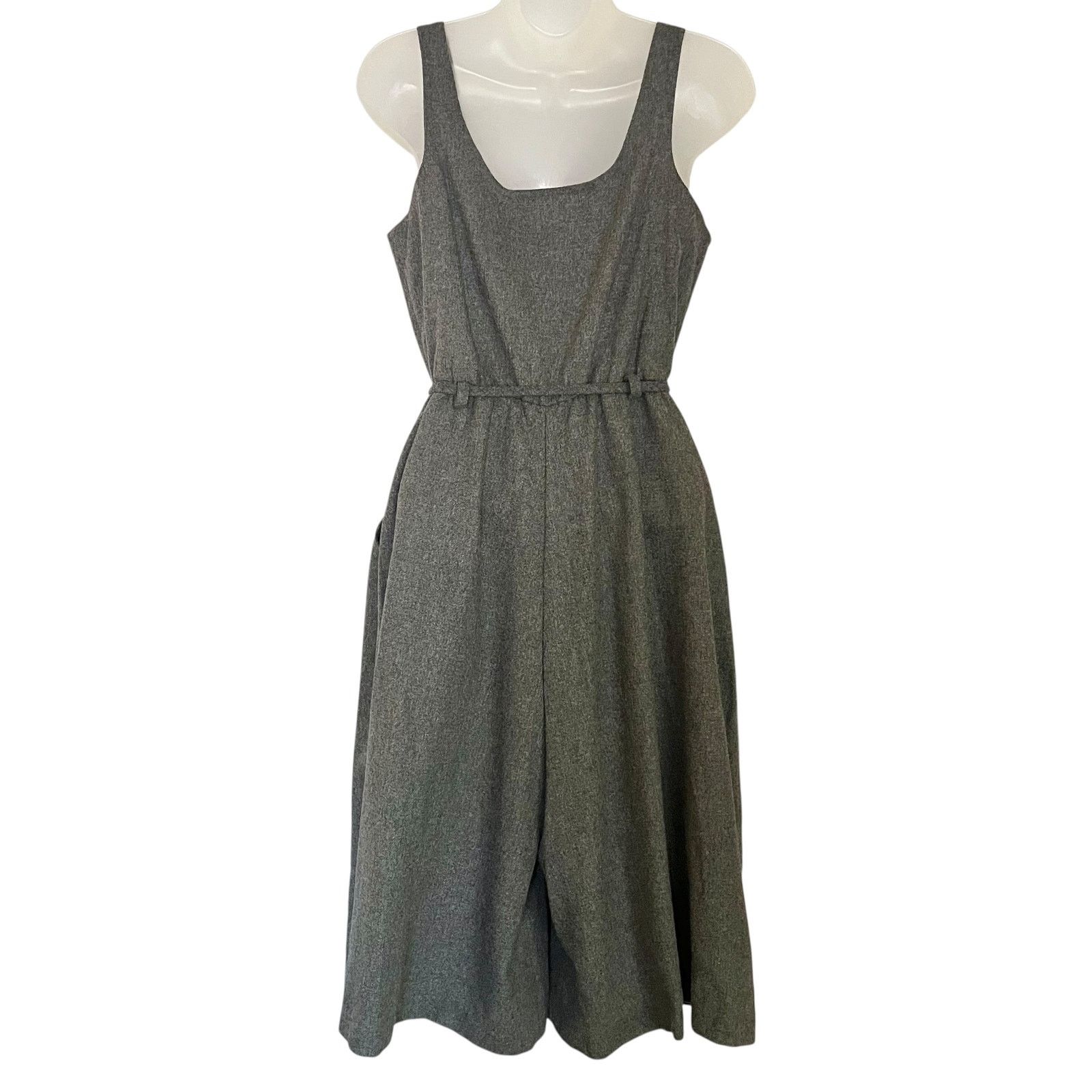 JCPenney × Vintage Vintage 70s JCPenney Gray Sleeveless Midi Wide-Leg Jumpsuit Size 27" / US 4 / IT 40 - 2 Thumbnail