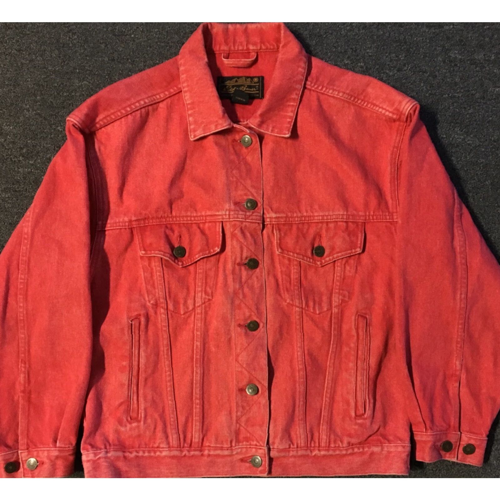Lee Vtg 90s Eddie Bauer Denim Jean Jacket S Biker Grunge Trucker Punk Retro Rock 80s Size 28" / US 6 / IT 42 - 2 Thumbnail