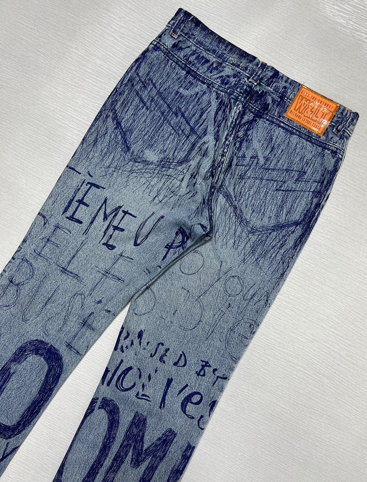 Walter Van Beirendonck W&LT Archives - A/W 1997 - Pen Graffiti Denim Jeans Size US 28 / EU 44 - 6 Thumbnail